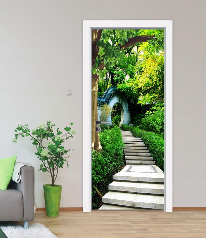 3D classic arch the stone steps door mural Wallpaper AJ Wallpaper