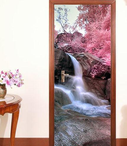 3D blooming tree flood door mural Wallpaper AJ Wallpaper