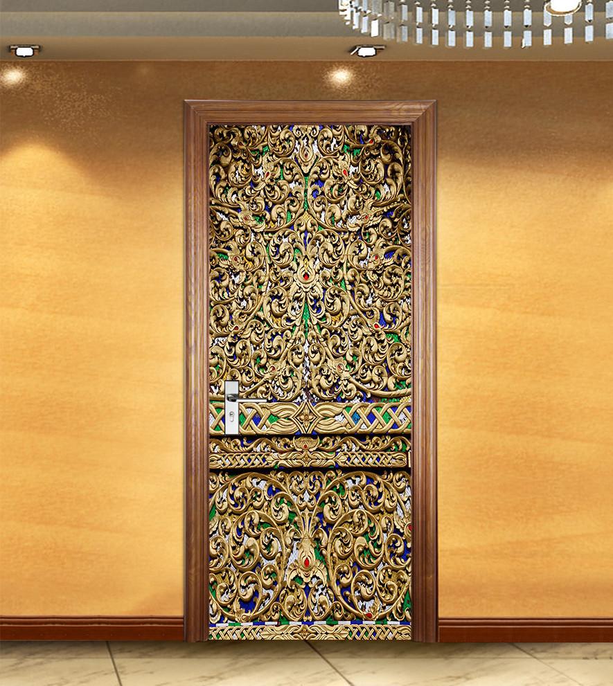 3D carving decorative pattern diamond painting door mural Wallpaper AJ Wallpaper