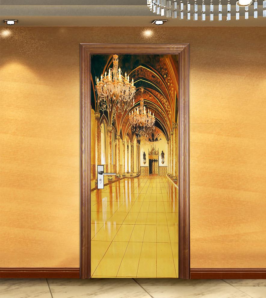 3D ceiling lamp ceramic corridor door mural Wallpaper AJ Wallpaper