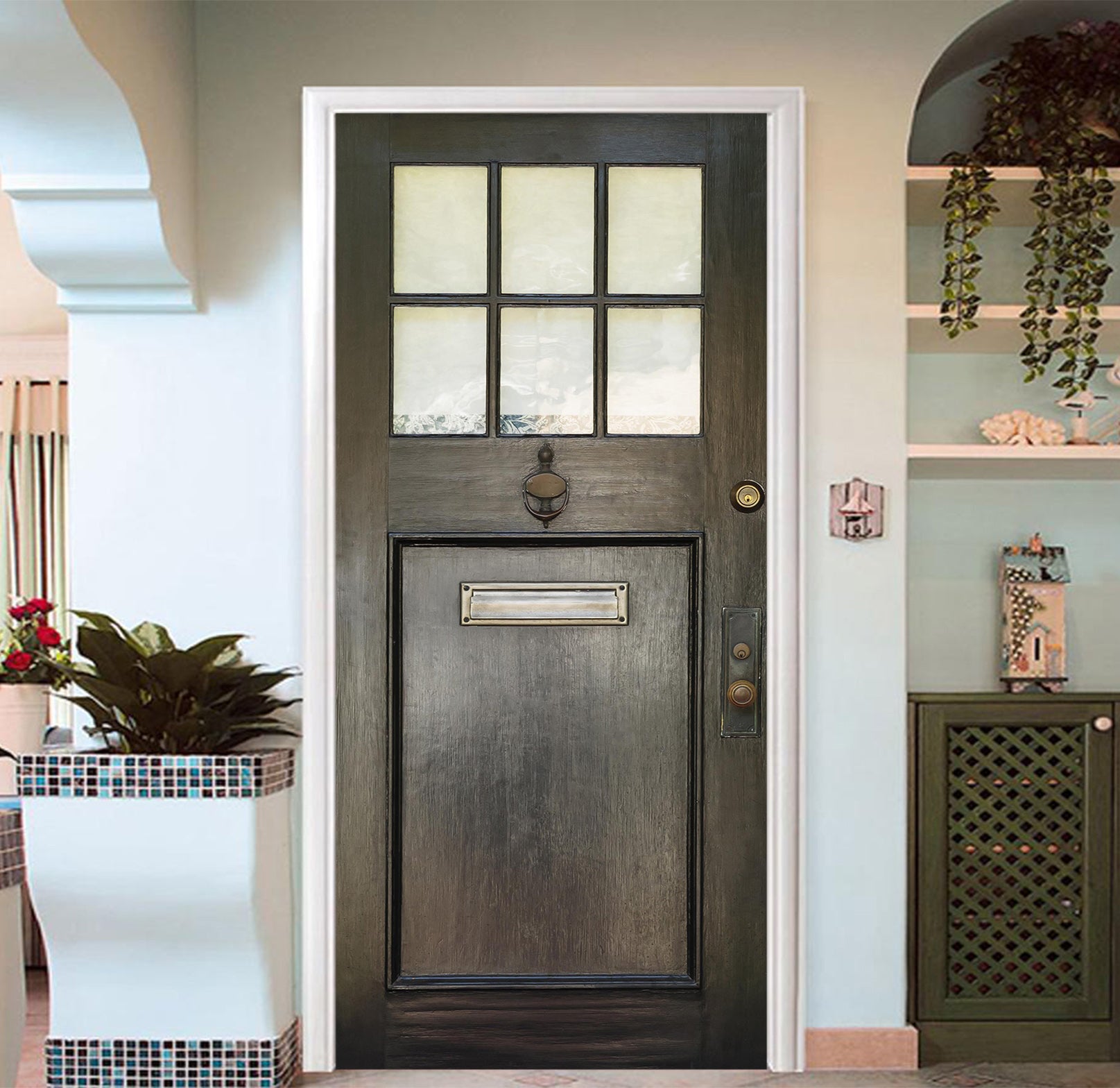 3D Black Iron Gate 026 Door Mural