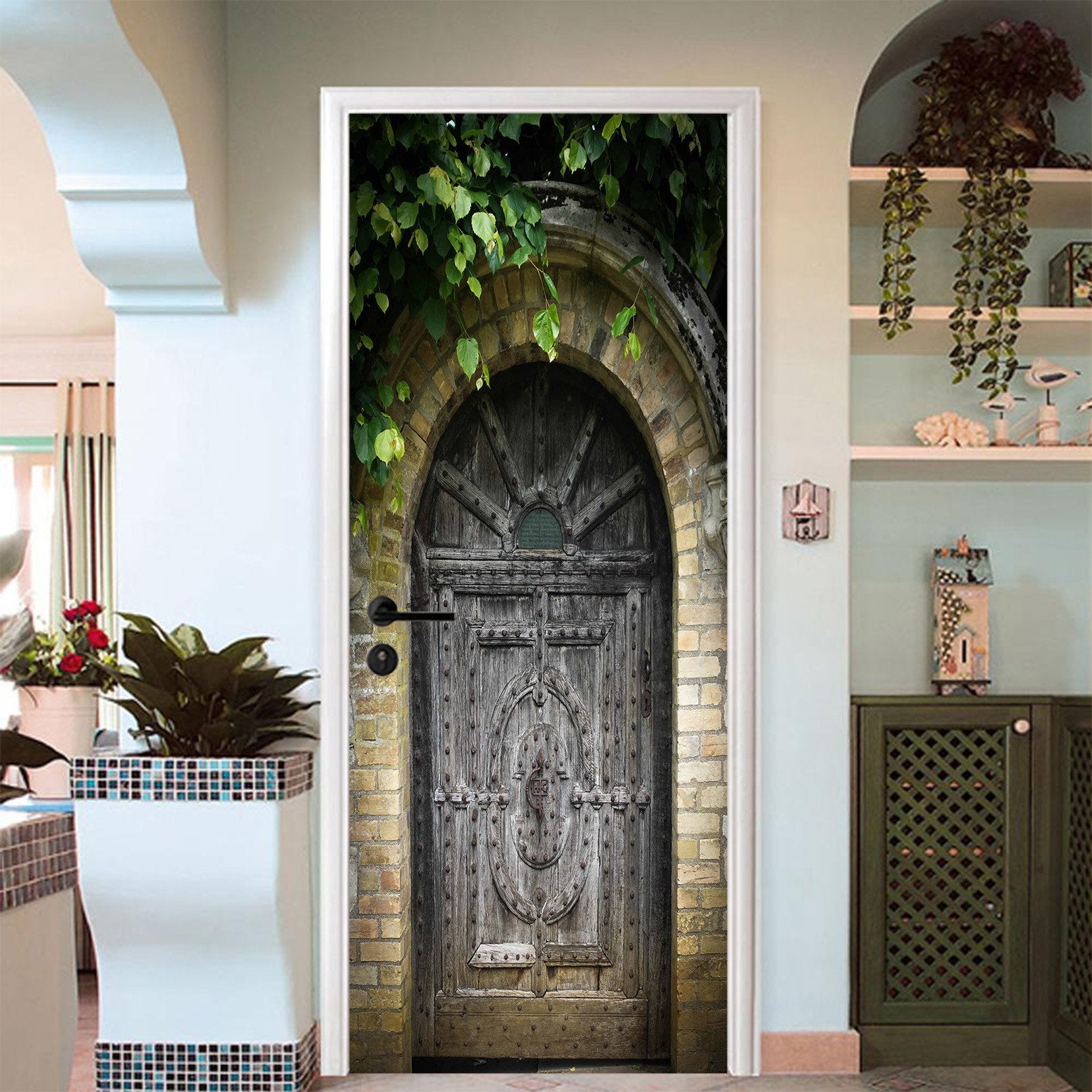 3D Pretty Arched Gate 04 Door Mural Wallpaper AJ Wallpaper
