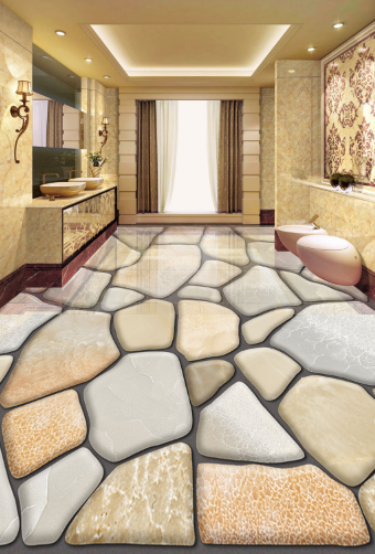 3D Big Stone 140 Floor Mural Wallpaper AJ Wallpaper 2