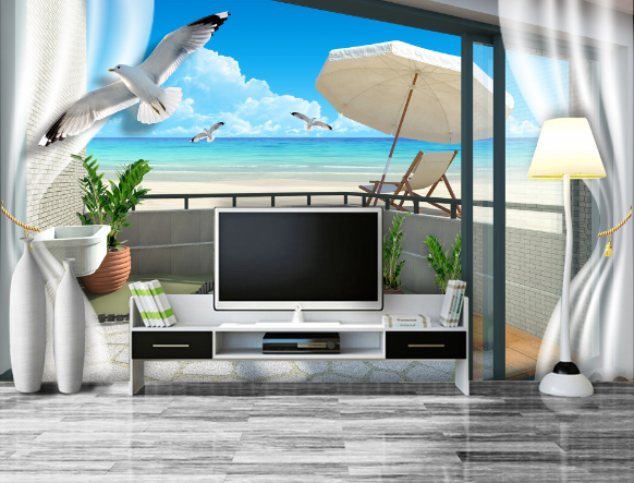 Leisure Beach And Balcony Wallpaper AJ Wallpaper 2