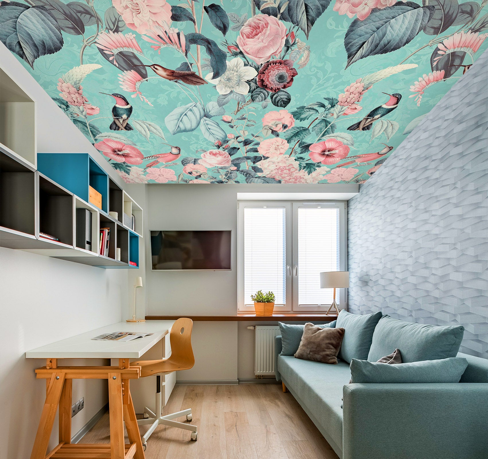 3D Pink Flower 5255 Andrea Haase Ceiling Wallpaper Murals