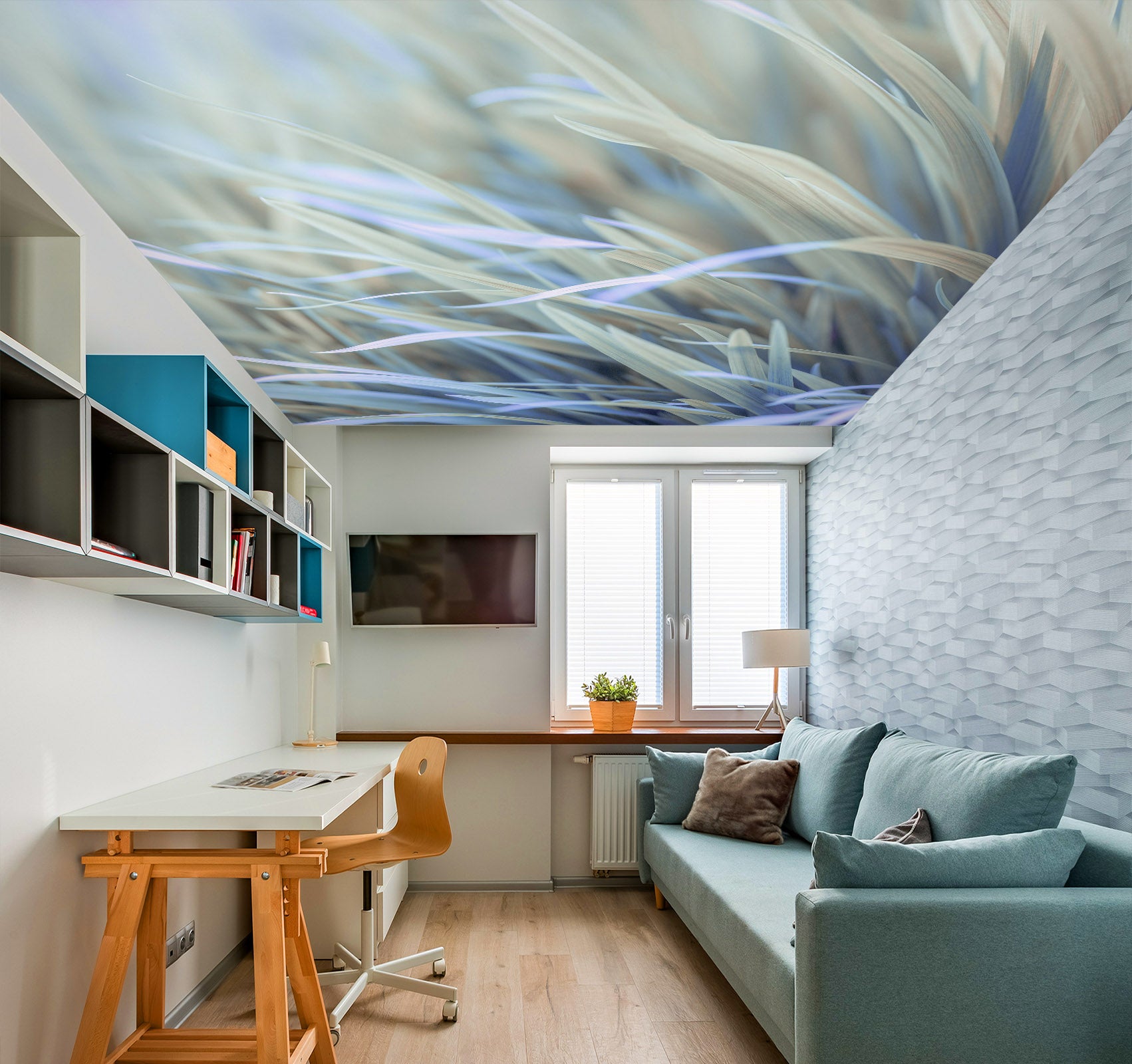 3D Green Grass 2593 Assaf Frank Ceiling Wallpaper Murals