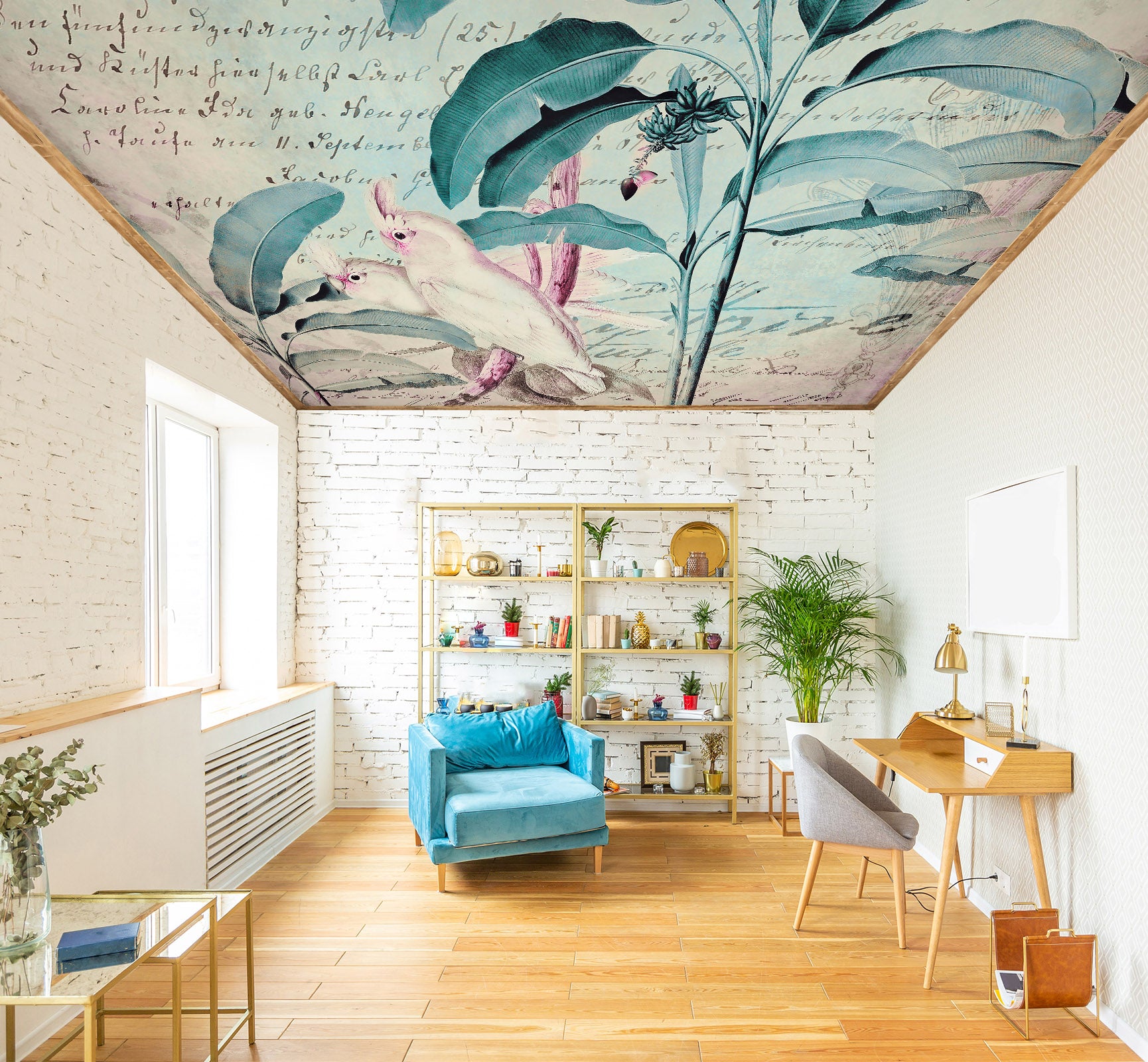 3D Leaf Bird 5263 Andrea Haase Ceiling Wallpaper Murals