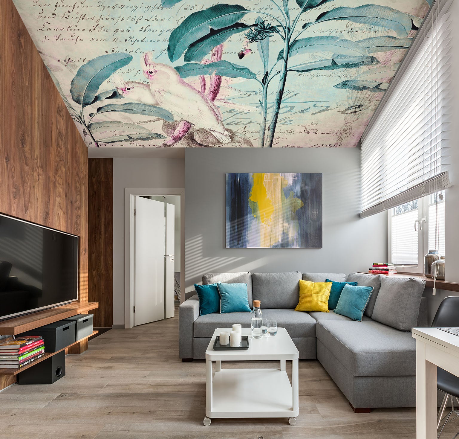 3D Leaf Bird 5263 Andrea Haase Ceiling Wallpaper Murals