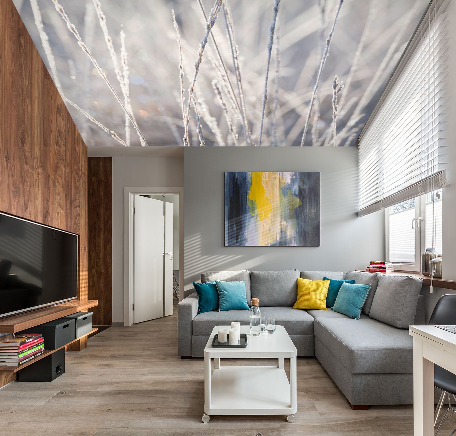 3D Gray Grass 2596 Assaf Frank Ceiling Wallpaper Murals