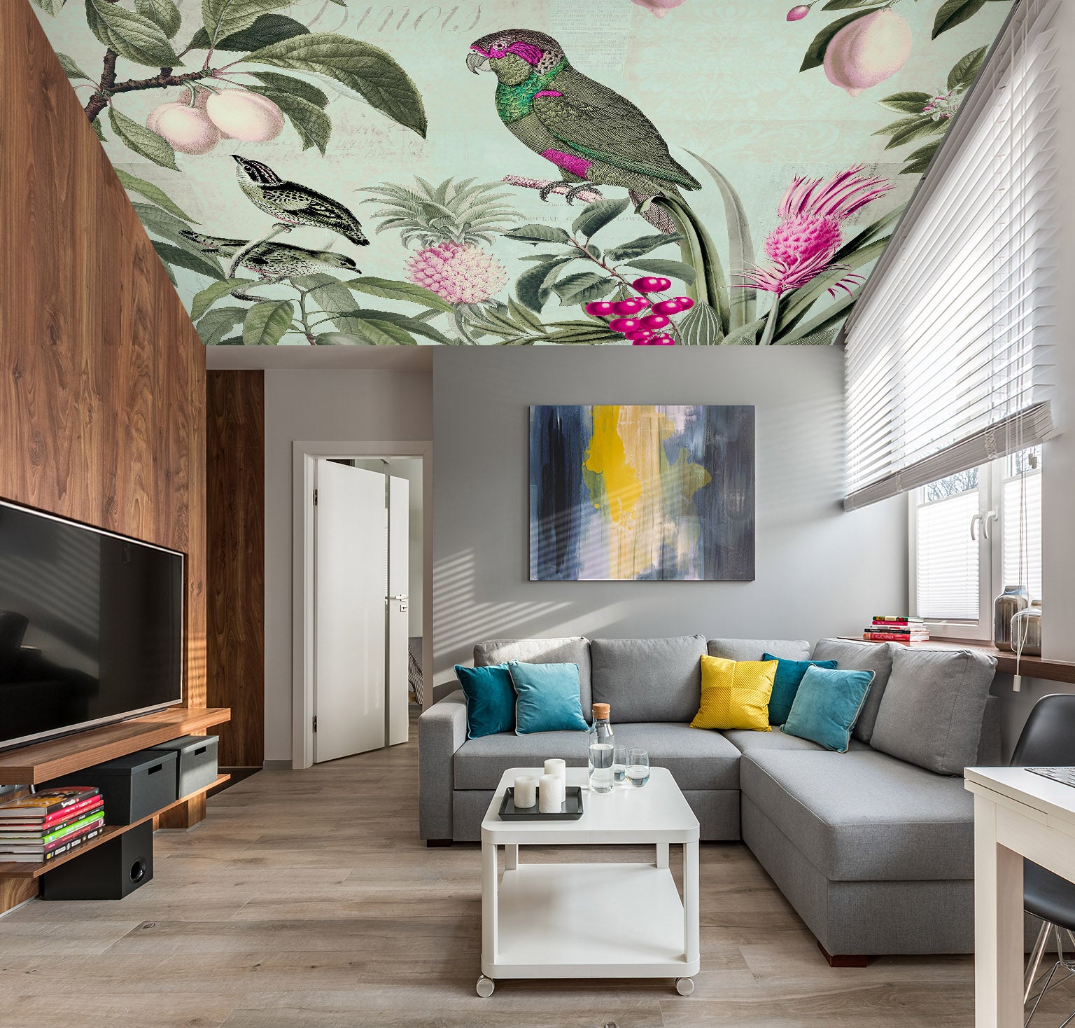 3D Parrot Fruit 979 Andrea Haase Ceiling Wallpaper Murals