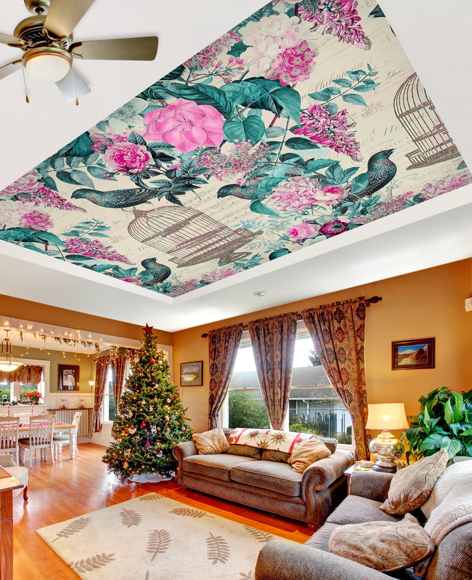 3D Flower Leaves 963 Andrea Haase Ceiling Wallpaper Murals