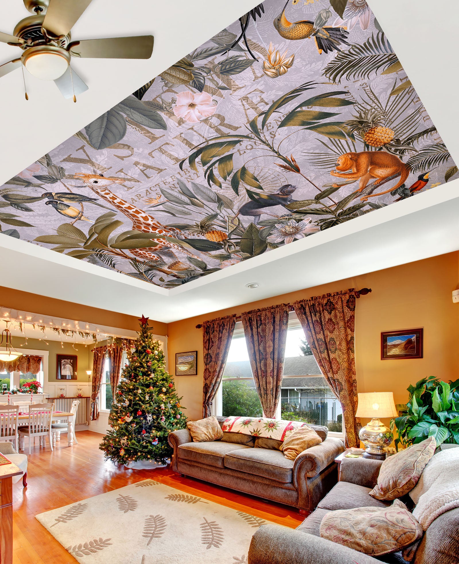 3D Tropical Leaves 5269 Andrea Haase Ceiling Wallpaper Murals