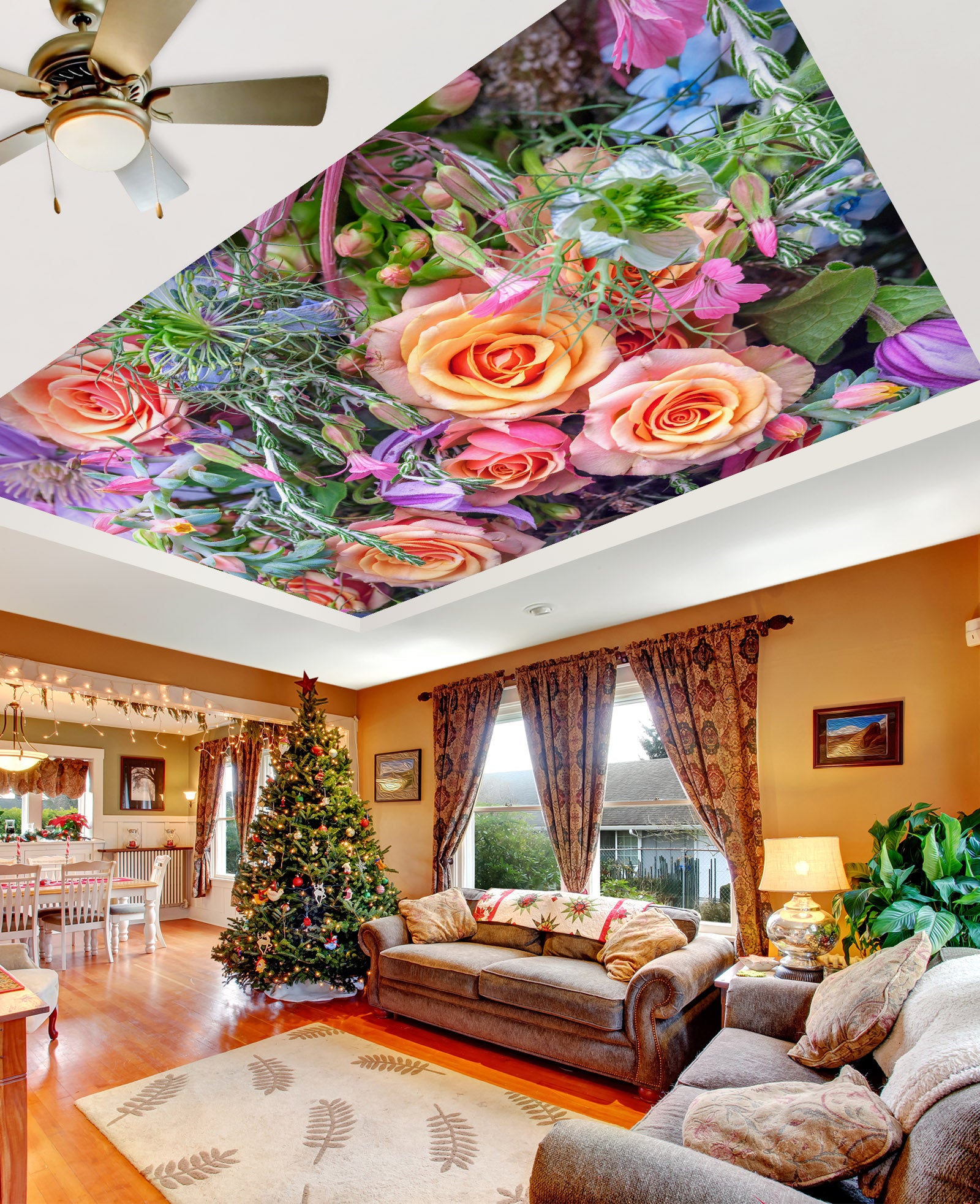 3D Bright Roses 2594 Assaf Frank Ceiling Wallpaper Murals