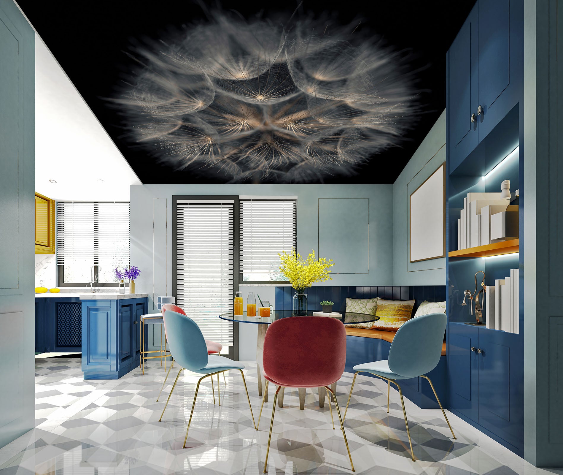 3D Dandelion Feather 2585 Assaf Frank Ceiling Wallpaper Murals