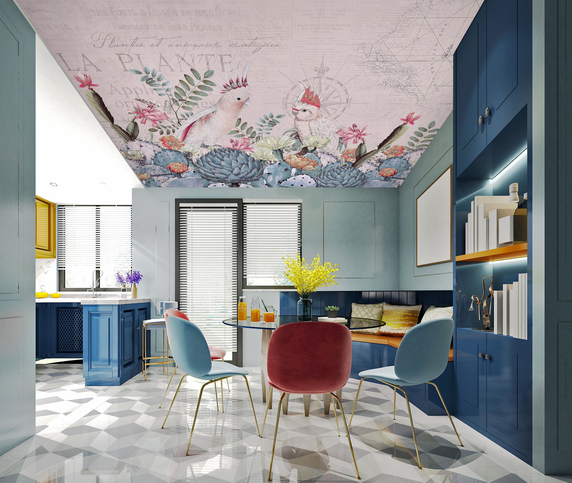 3D Parrot Succulent 972 Andrea Haase Ceiling Wallpaper Murals