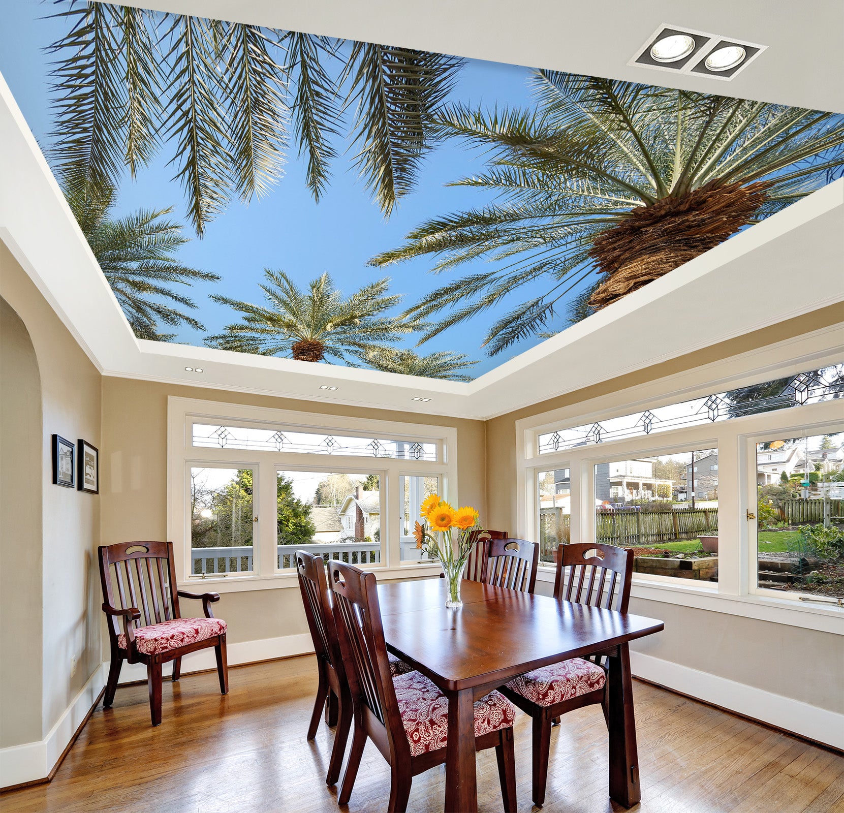 3D Sky Palm Tree 2595 Assaf Frank Ceiling Wallpaper Murals