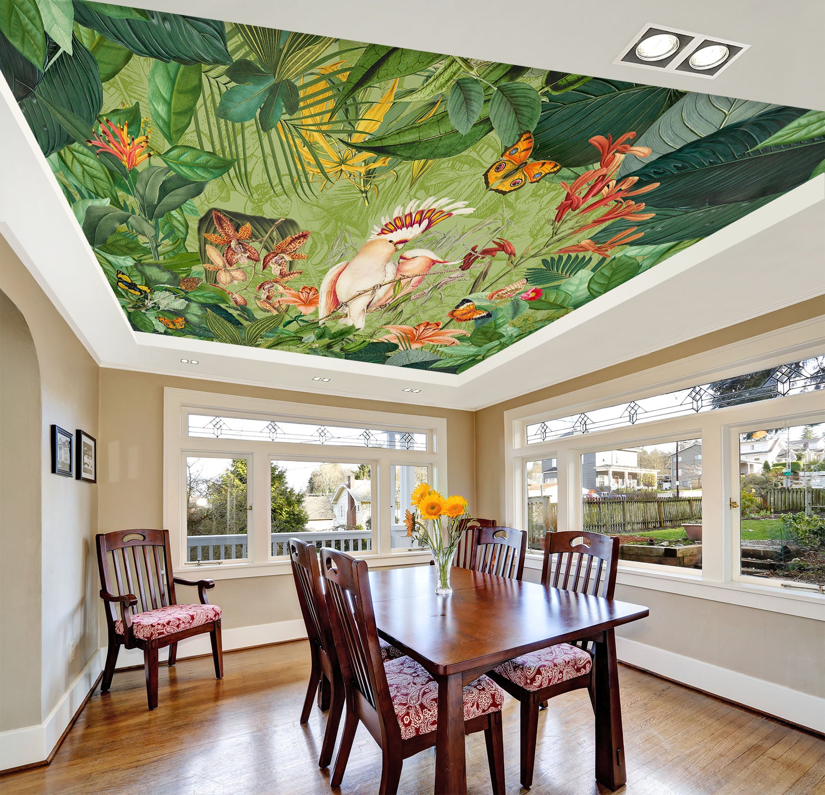 3D Parrot Butterfly 969 Andrea Haase Ceiling Wallpaper Murals