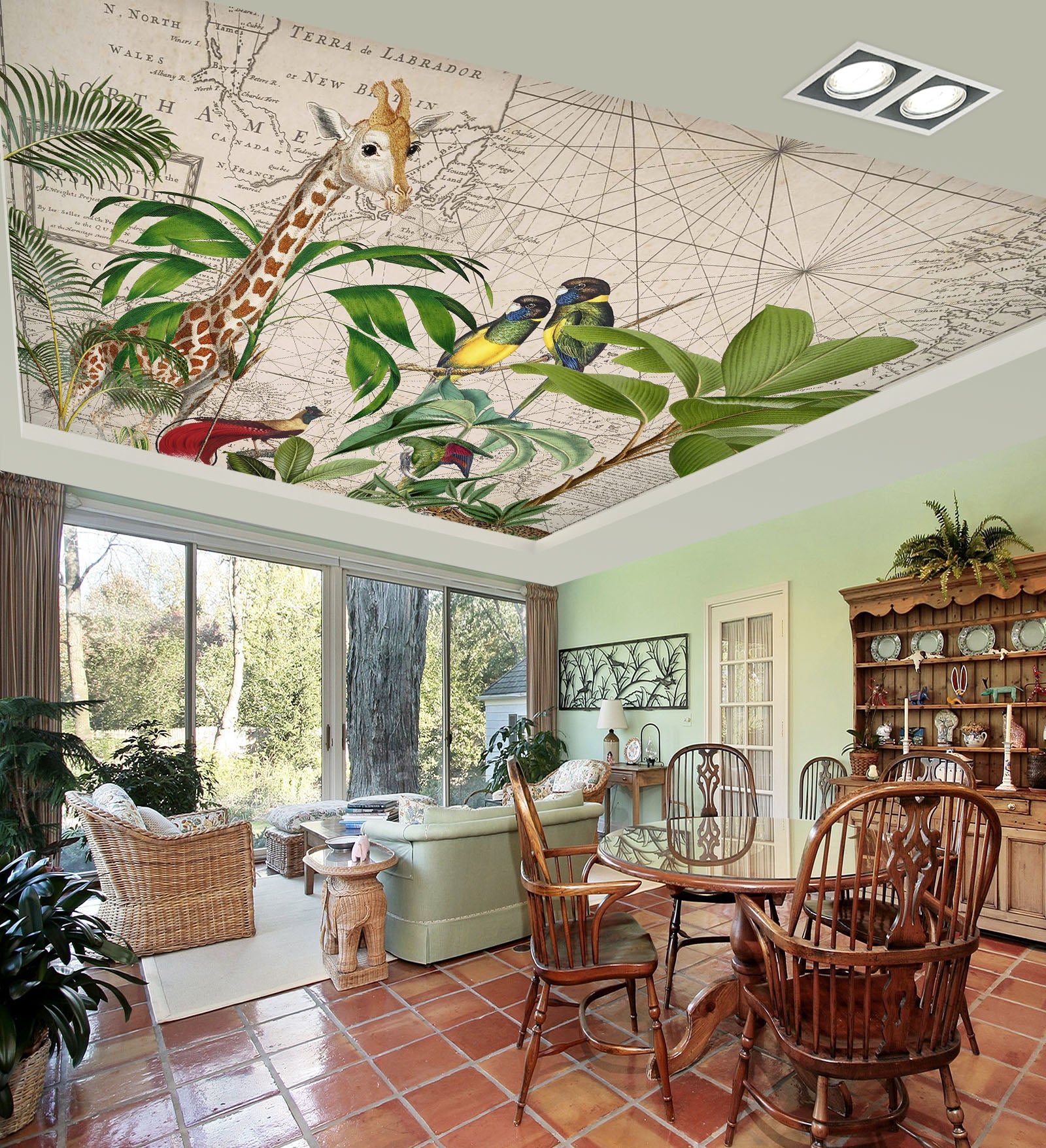 3D Giraffe Bird 5276 Andrea Haase Ceiling Wallpaper Murals