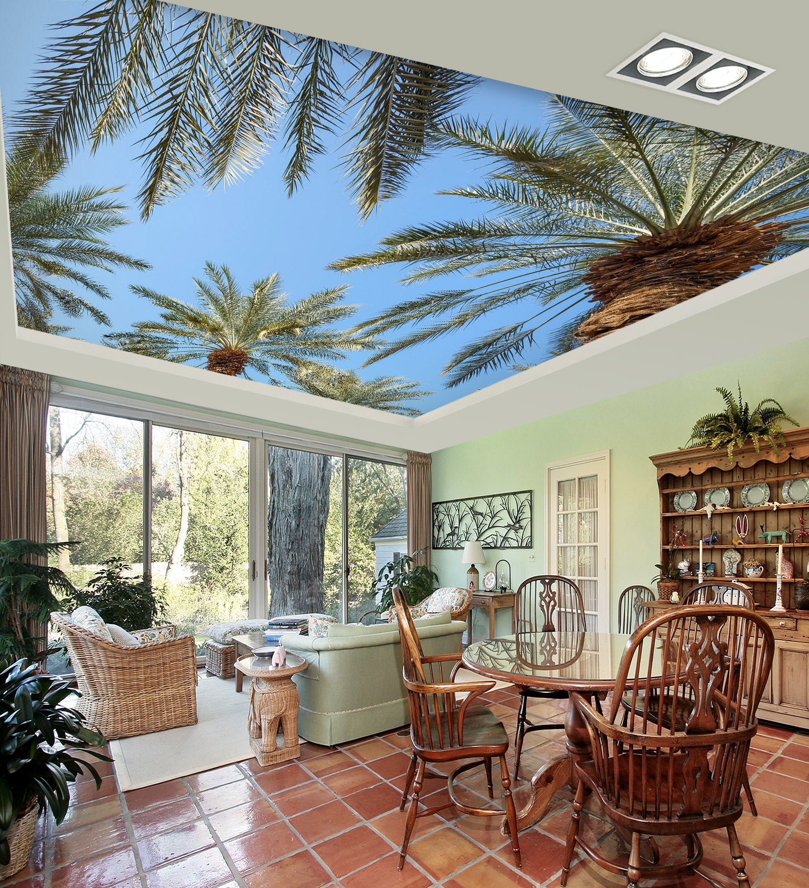3D Sky Palm Tree 2595 Assaf Frank Ceiling Wallpaper Murals