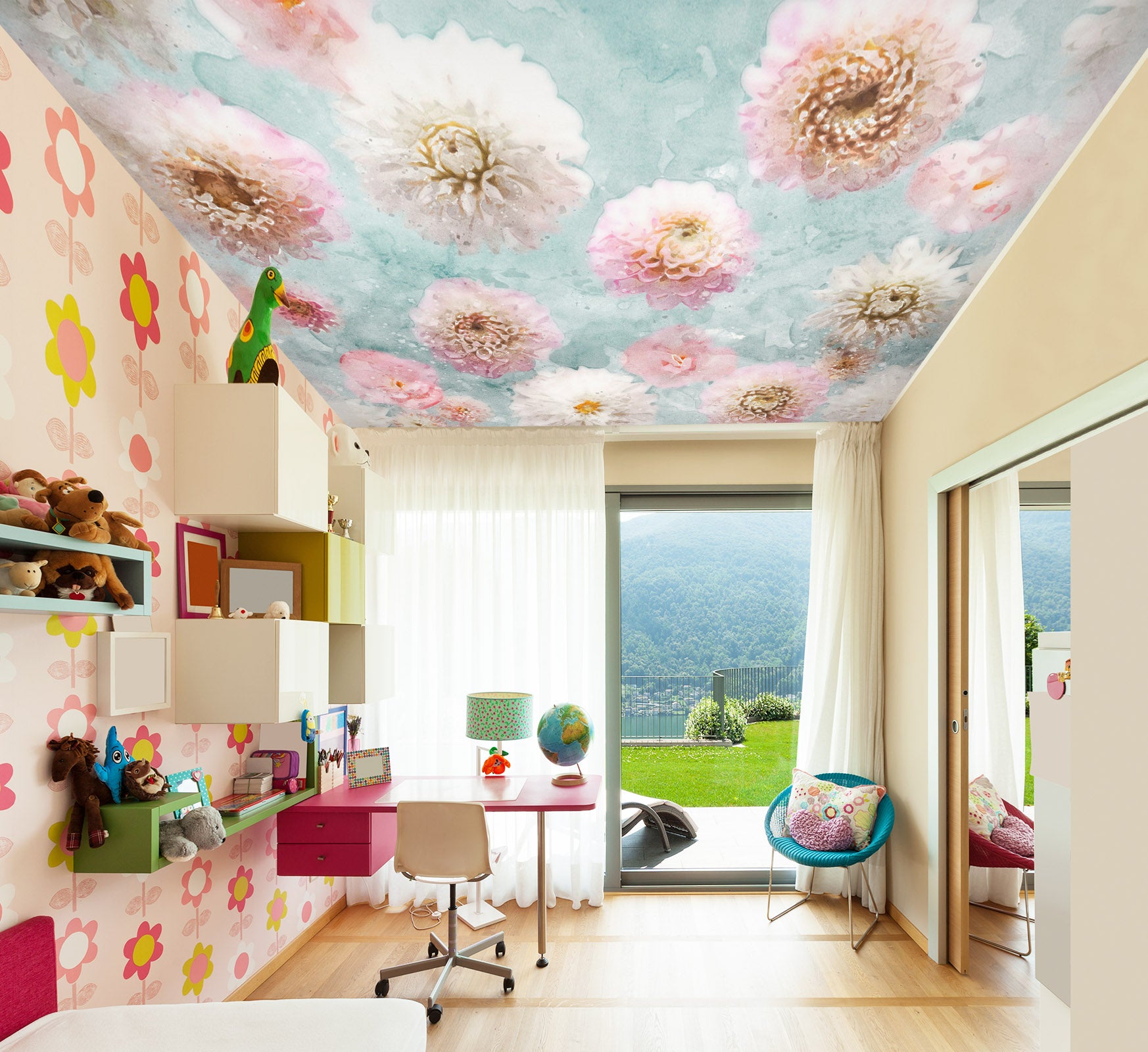 3D Flower Bud 2580 Assaf Frank Ceiling Wallpaper Murals