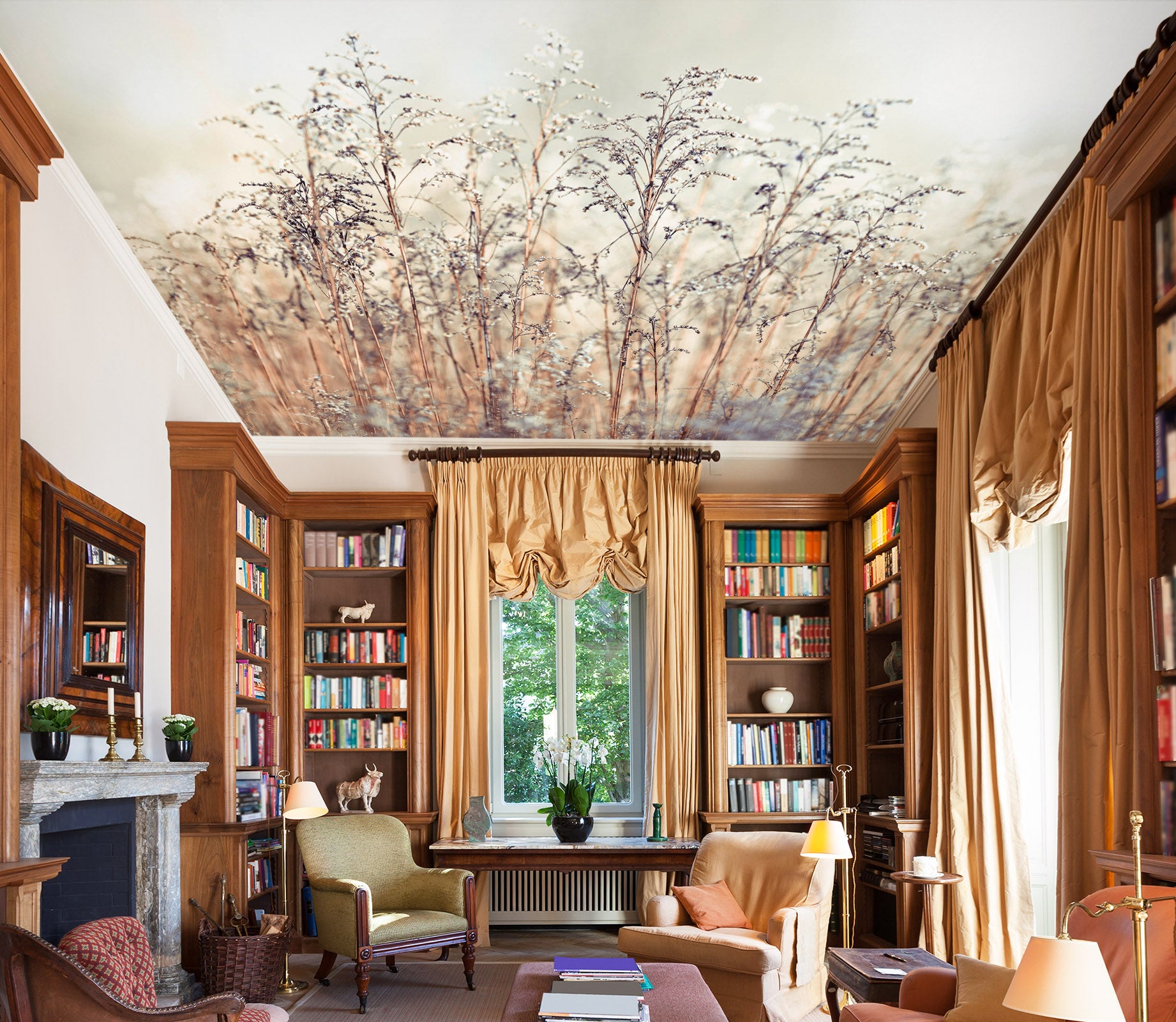 3D Dry Wildflowers 2571 Assaf Frank Ceiling Wallpaper Murals