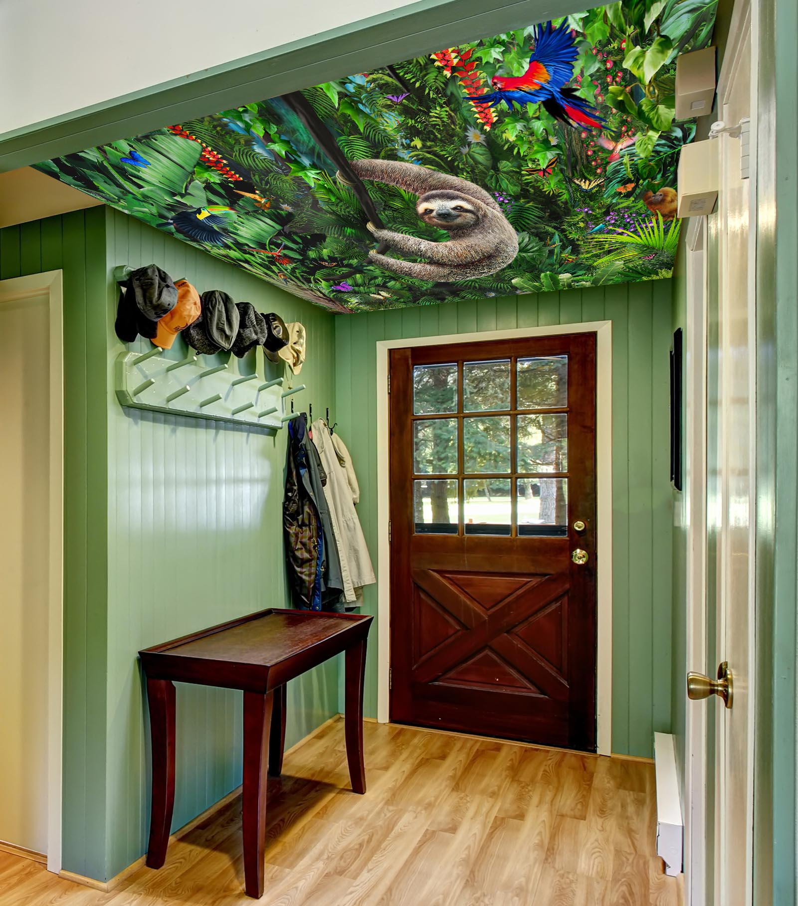 3D Forest Sloth 1010 Adrian Chesterman Ceiling Wallpaper Murals