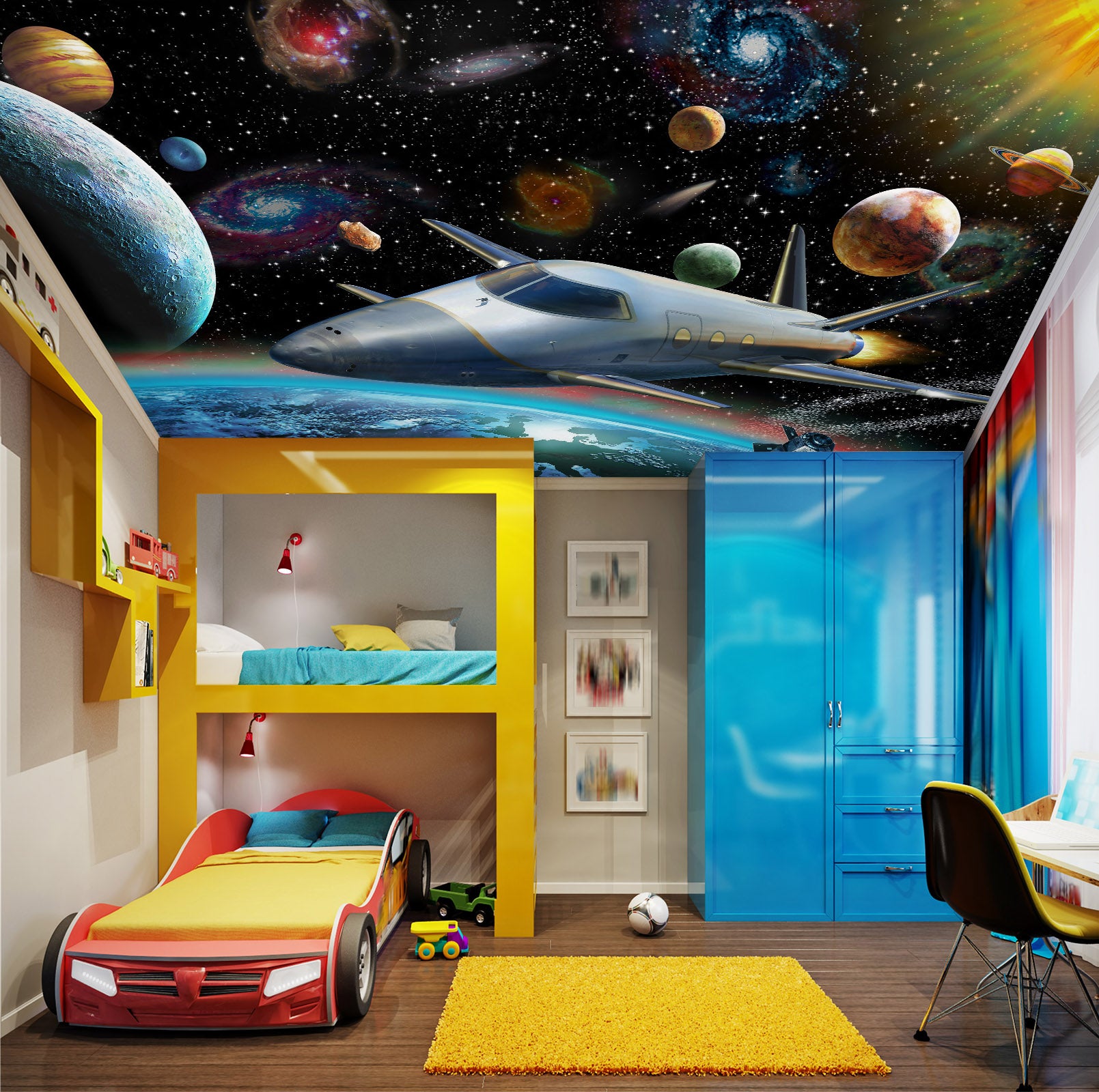 3D Starry Sky Planet 1008 Adrian Chesterman Ceiling Wallpaper Murals