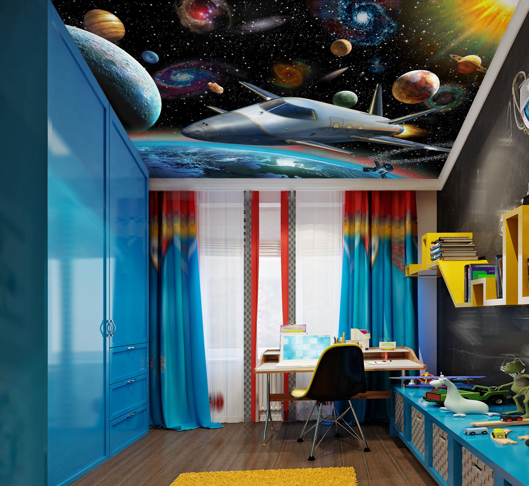 3D Starry Sky Planet 1008 Adrian Chesterman Ceiling Wallpaper Murals