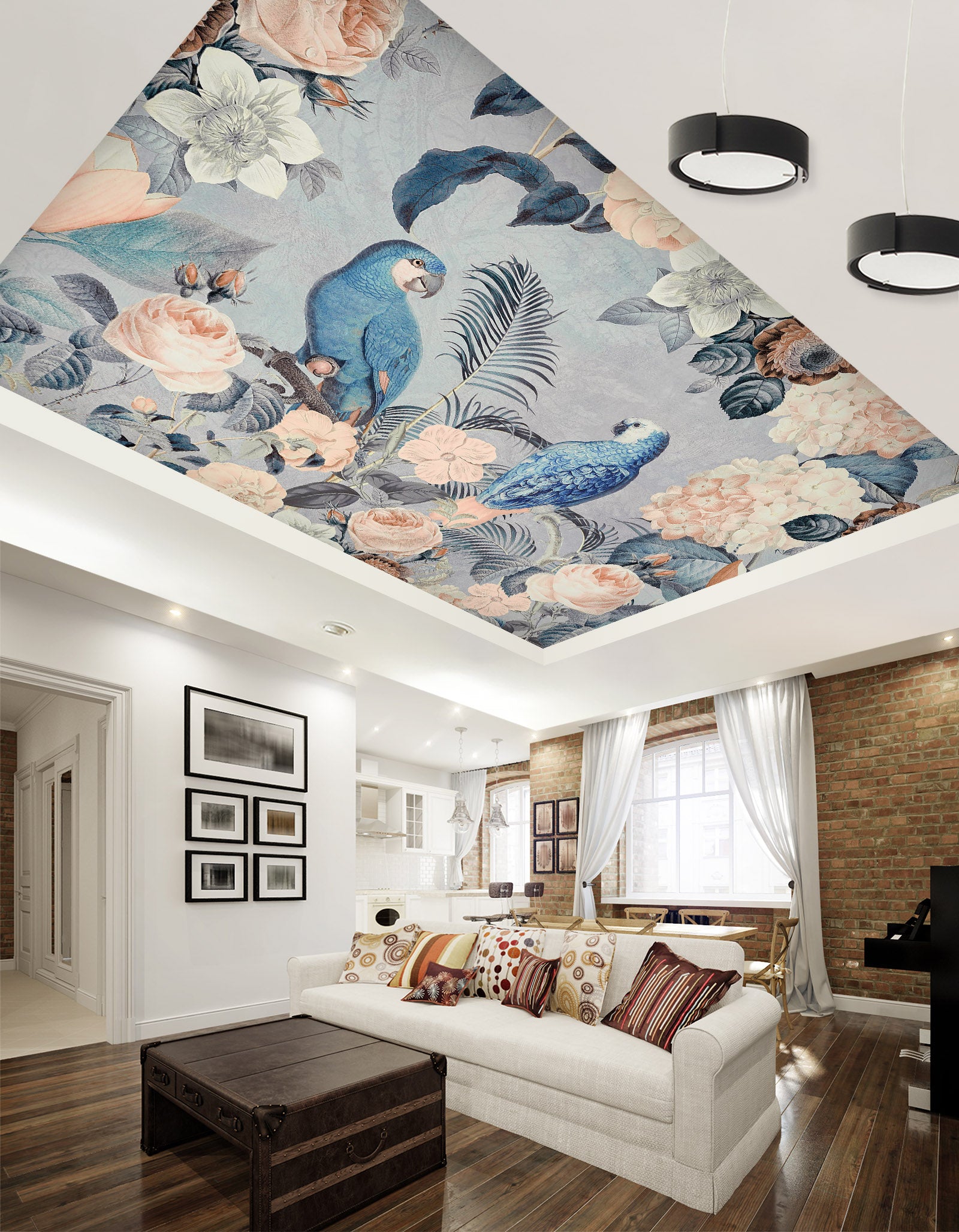 3D Blue Parrot 5260 Andrea Haase Ceiling Wallpaper Murals
