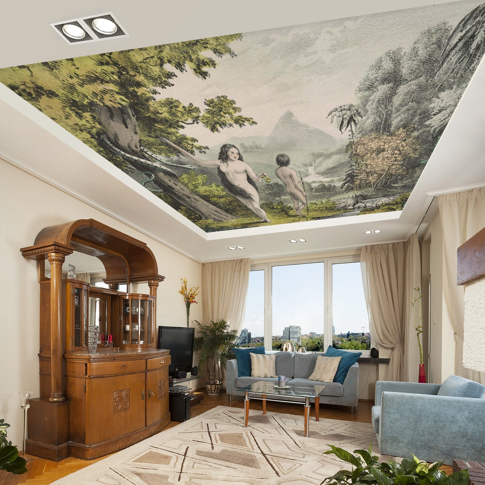 3D Primitive Forest Woman 407 Andrea Haase Ceiling Wallpaper Murals