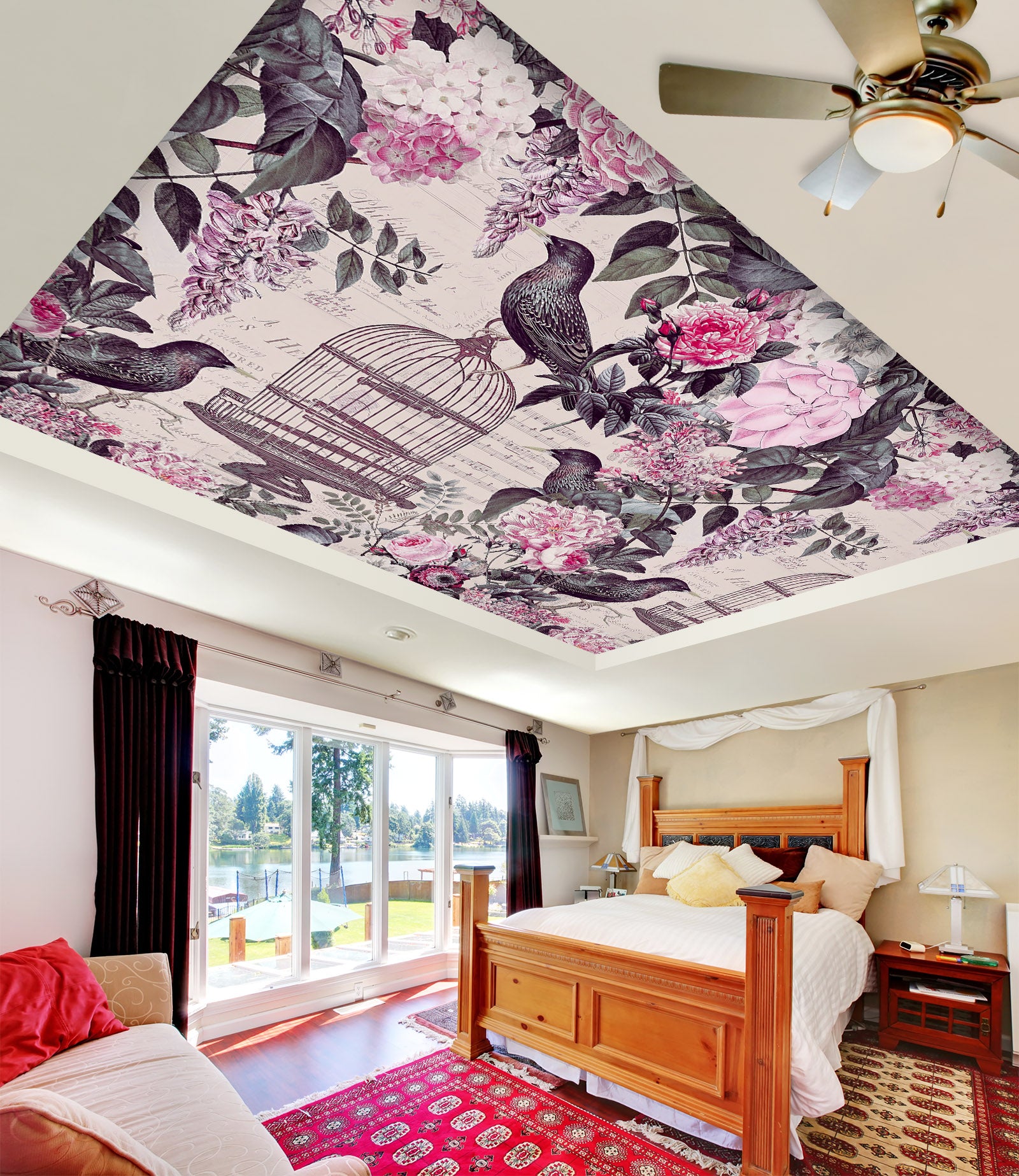 3D Birdcage Leaves 964 Andrea Haase Ceiling Wallpaper Murals