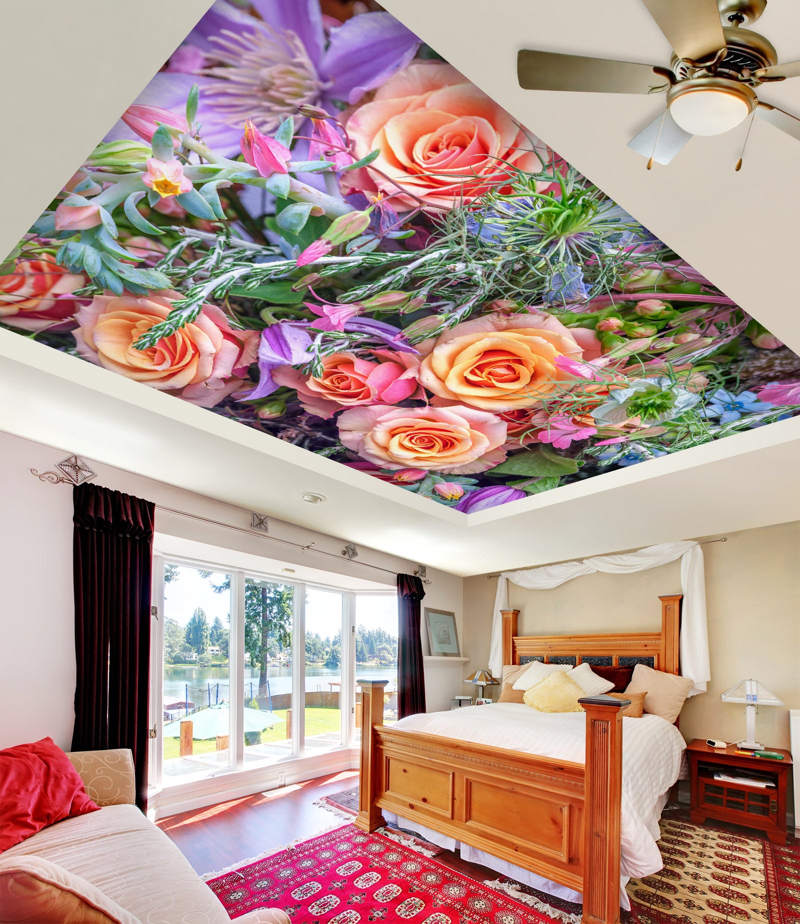 3D Bright Roses 2594 Assaf Frank Ceiling Wallpaper Murals