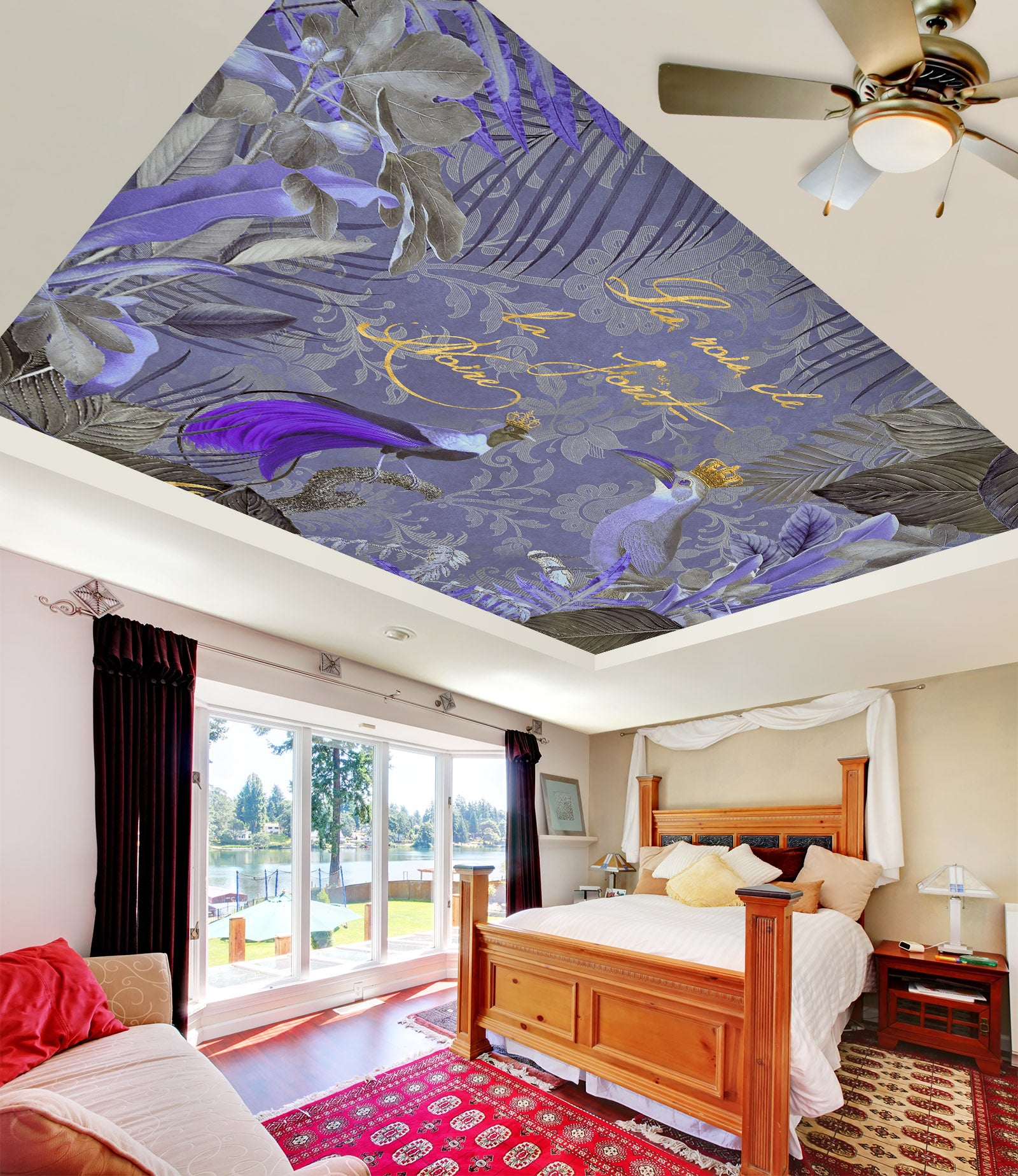 3D Purple Bird 5266 Andrea Haase Ceiling Wallpaper Murals