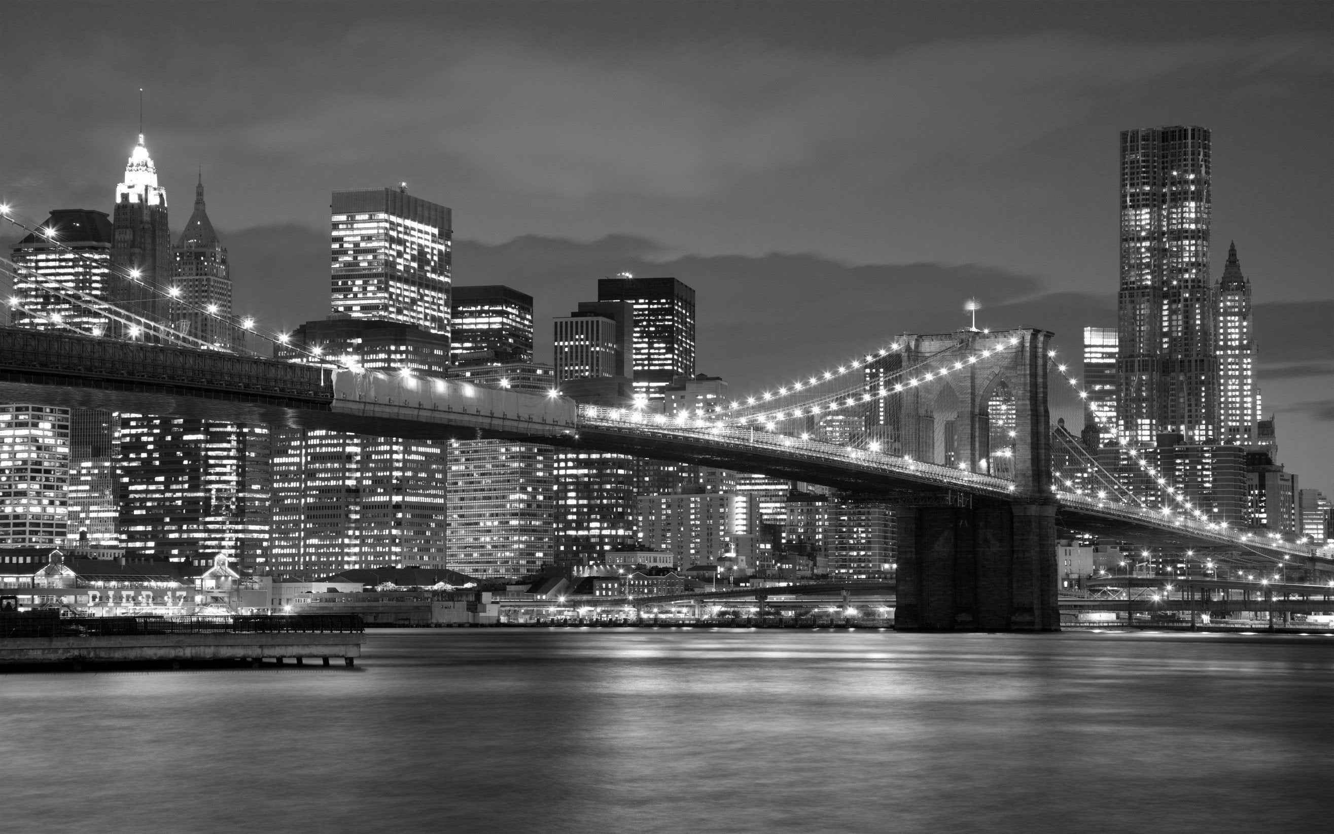 3D New York Night View Kitchen Mat Floor Mural Wallpaper AJ Wallpaper