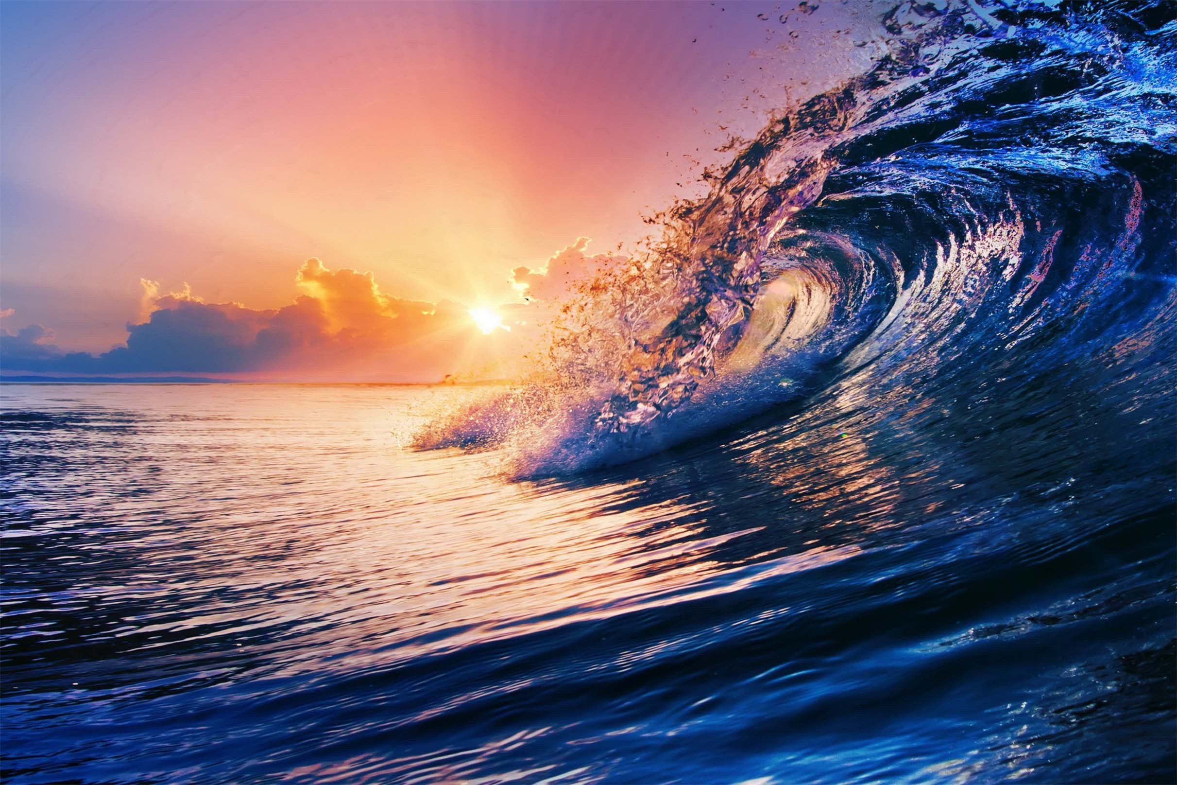 3D Sunset Sea Wave 06 Kitchen Mat Floor Mural Wallpaper AJ Wallpaper