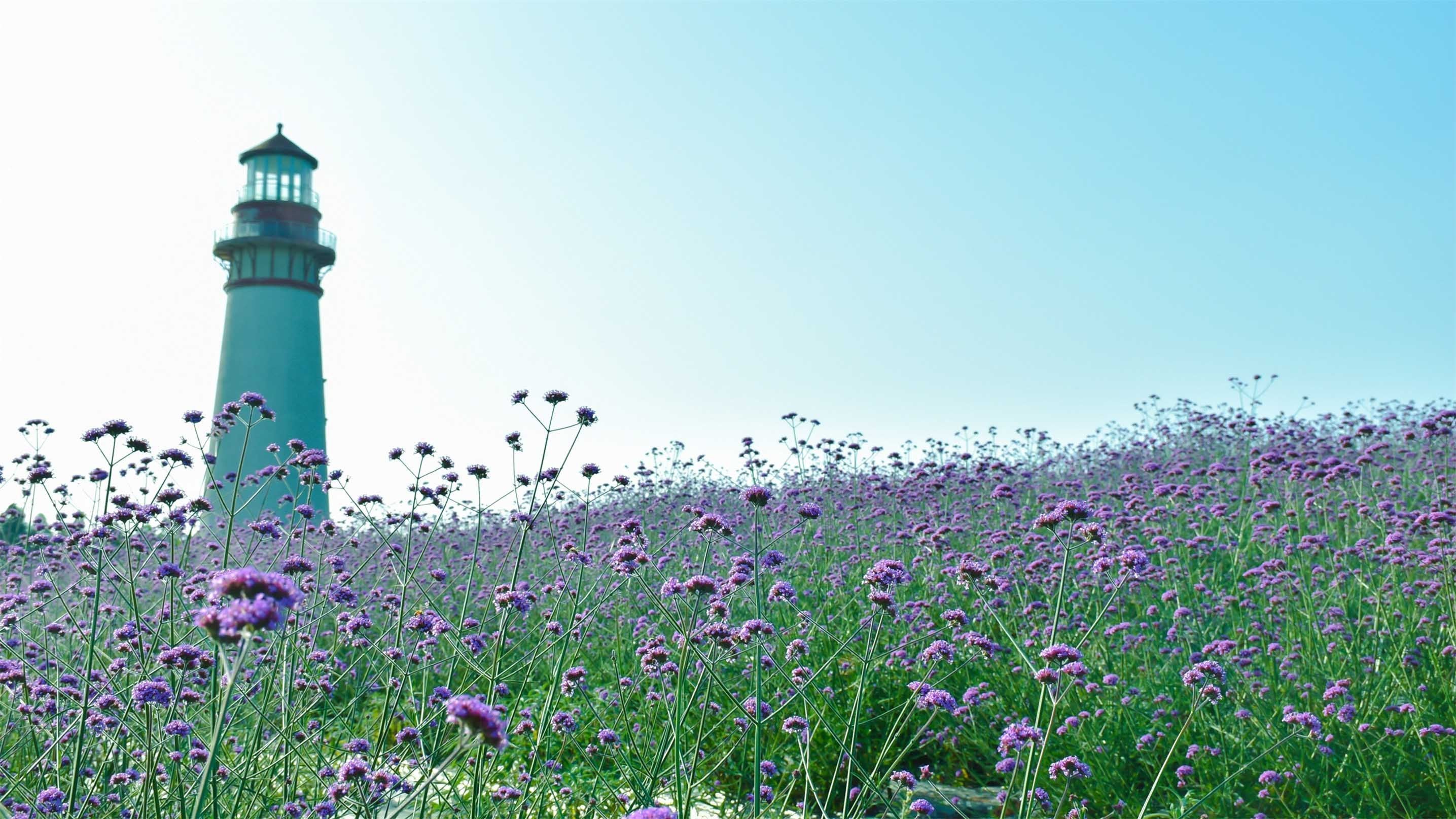 3D Lighthouse Flowers Kitchen Mat Floor Mural Wallpaper AJ Wallpaper