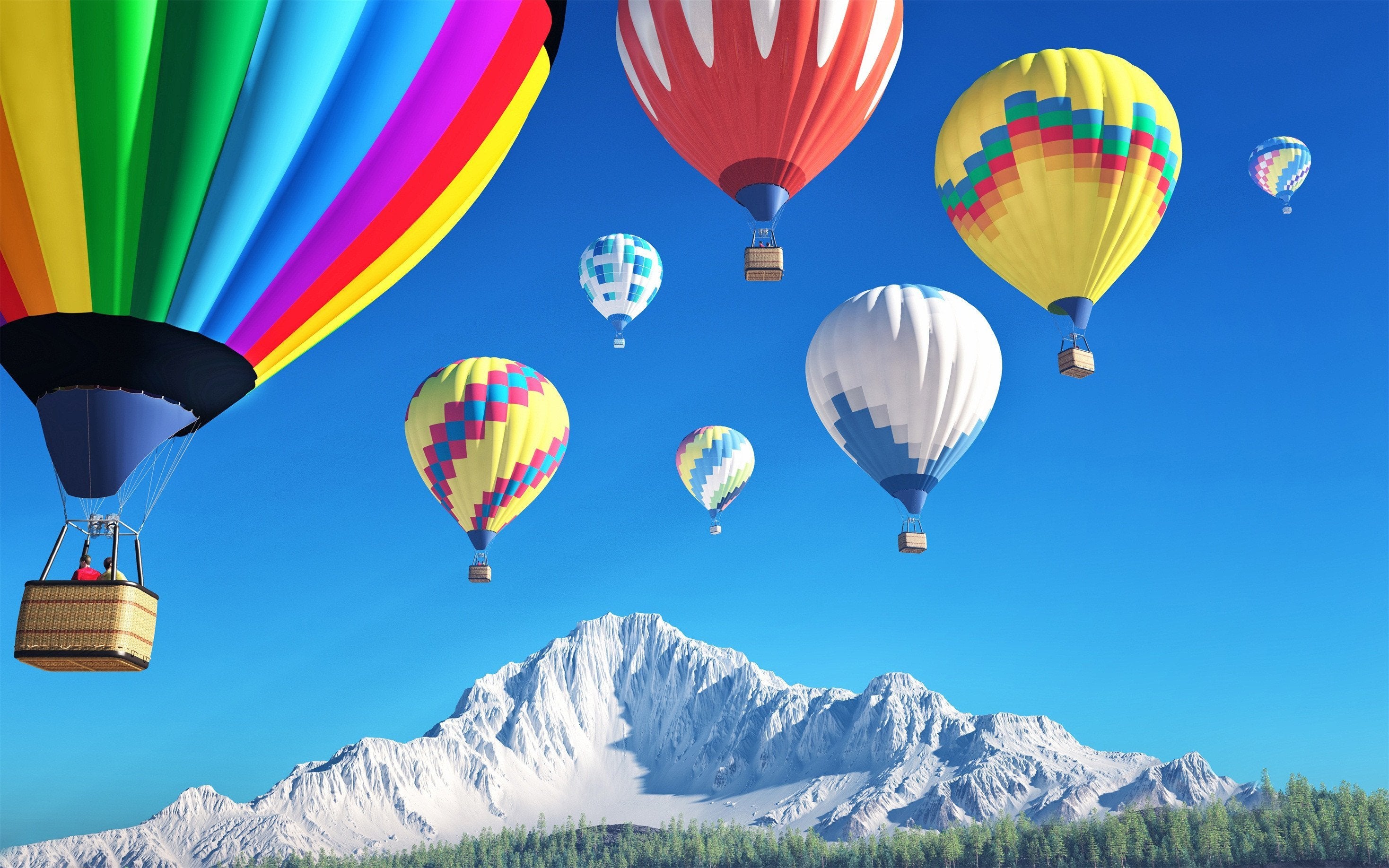 3D Hot Air Balloons 123 Kitchen Mat Floor Mural Wallpaper AJ Wallpaper