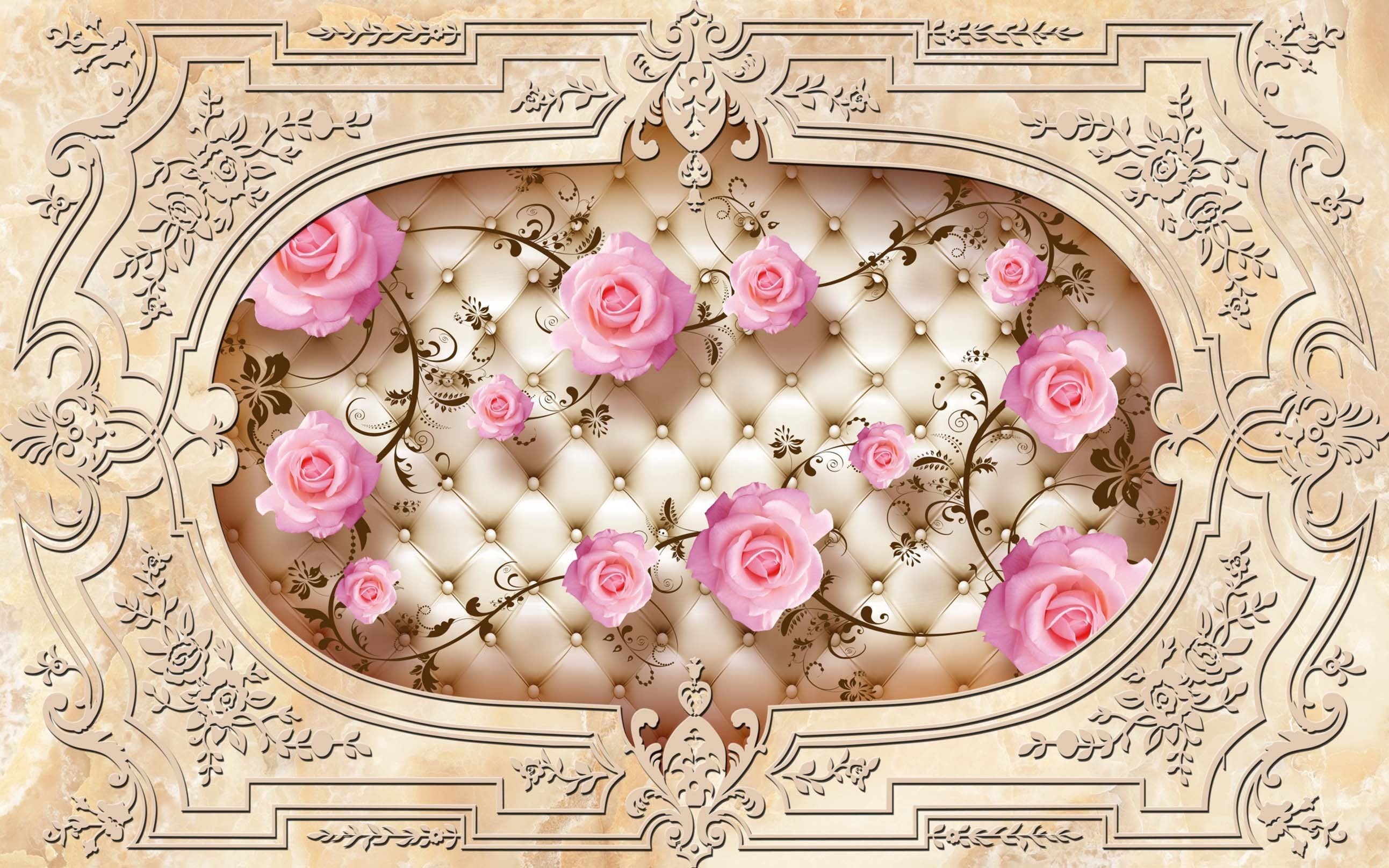 3D Flower Vine Pattern 558 Kitchen Mat Floor Mural Wallpaper AJ Wallpaper