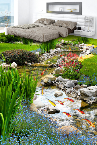 3D Creek 274 Floor Mural Wallpaper AJ Wallpaper 2