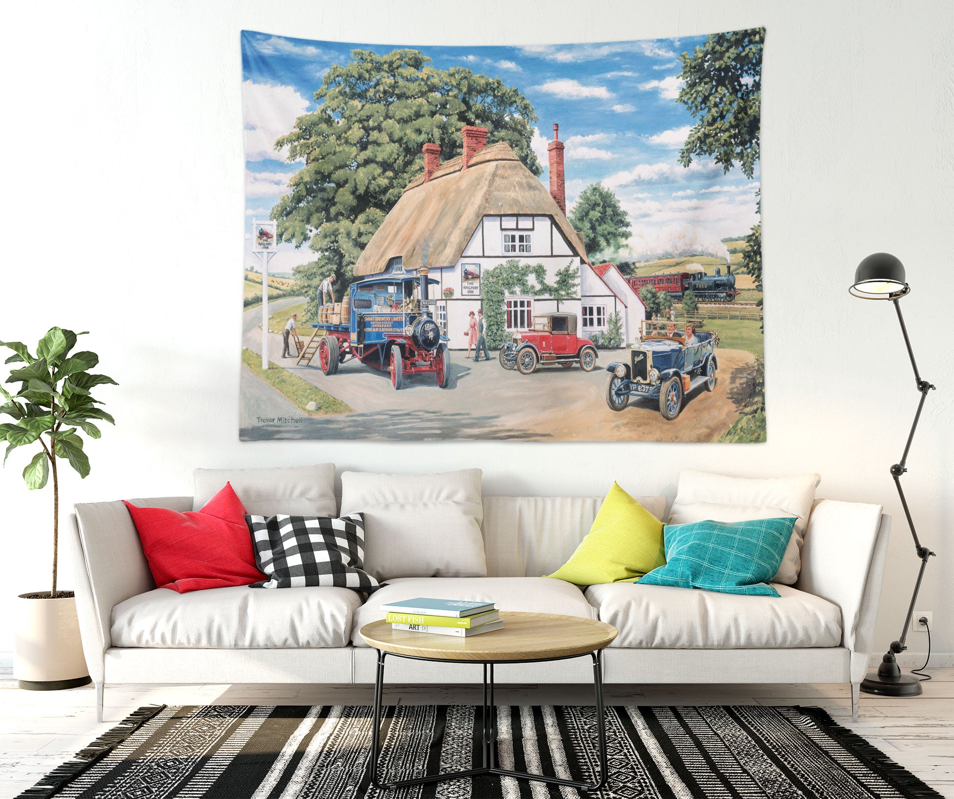 3D Houses Tractor 11249 Trevor Mitchell Tapestry Hanging Cloth Hang