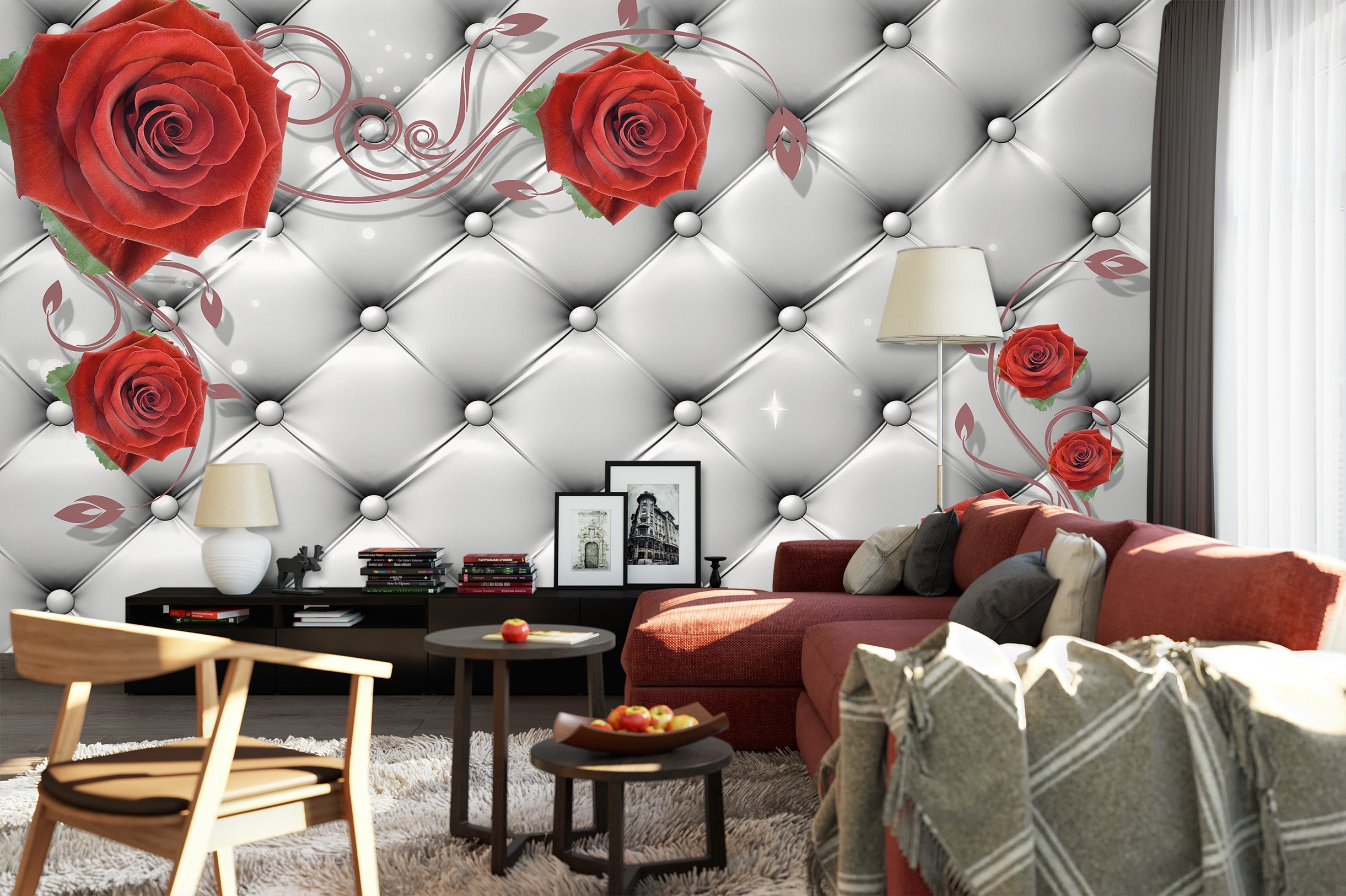 3D Red Rose 1409 Wall Murals