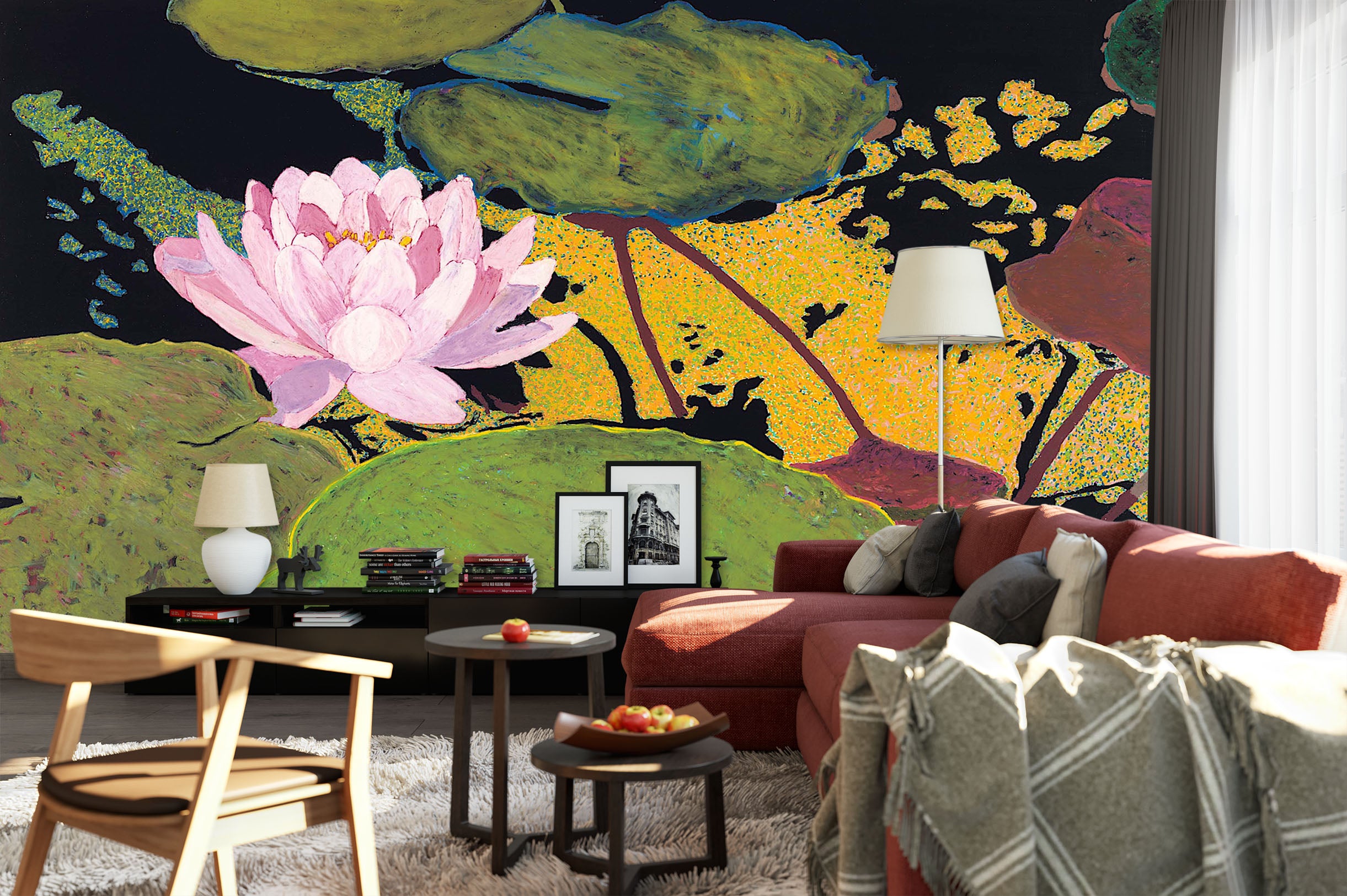 3D Pink Lotus 246 Allan P. Friedlander Wall Mural Wall Murals