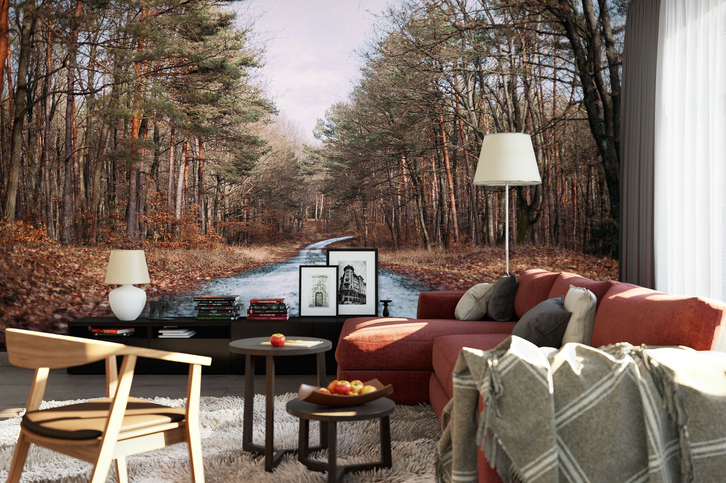 3D Woods Road 1505 Wall Murals