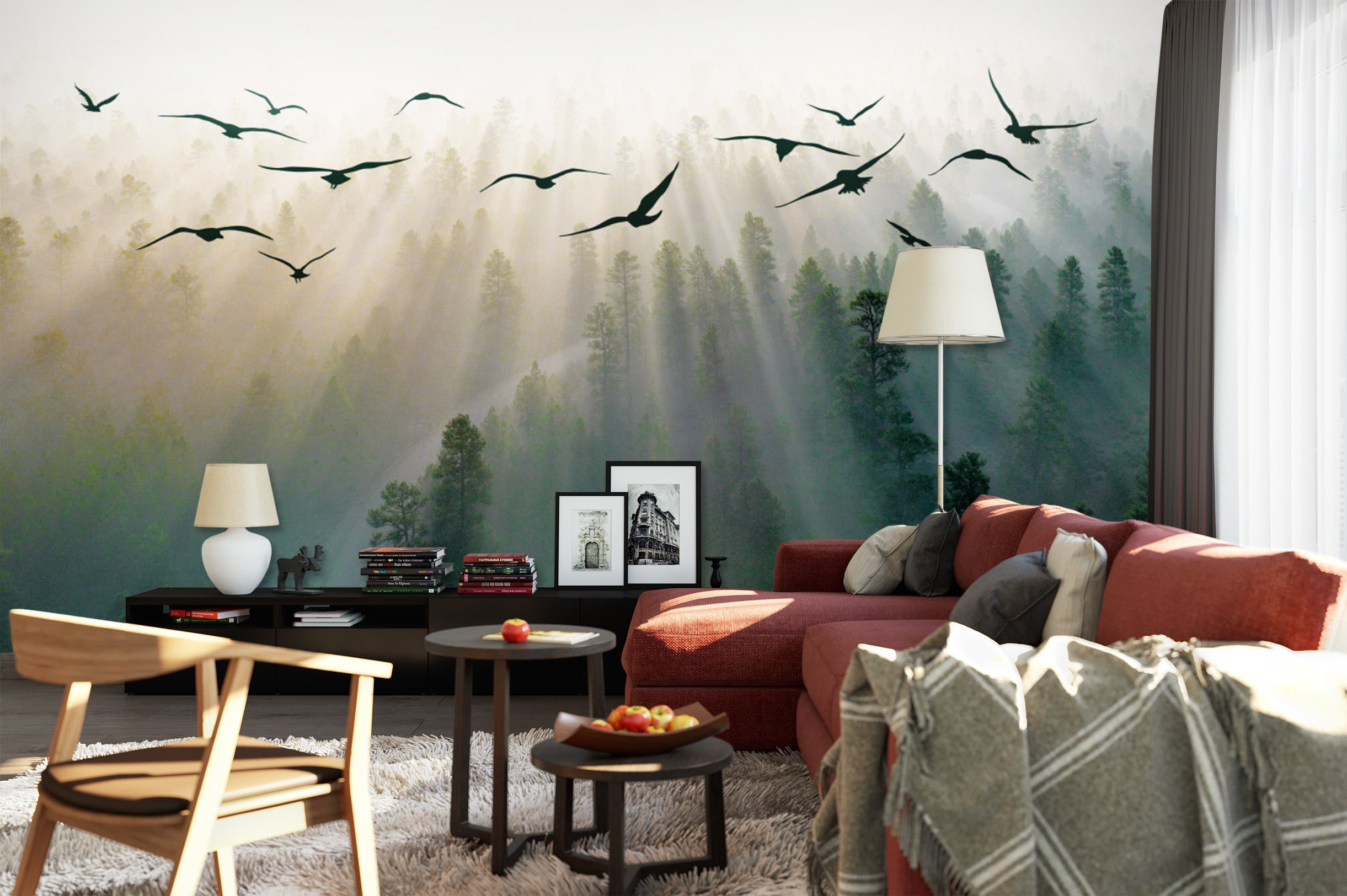 3D Forest Bird 1435 Wall Murals