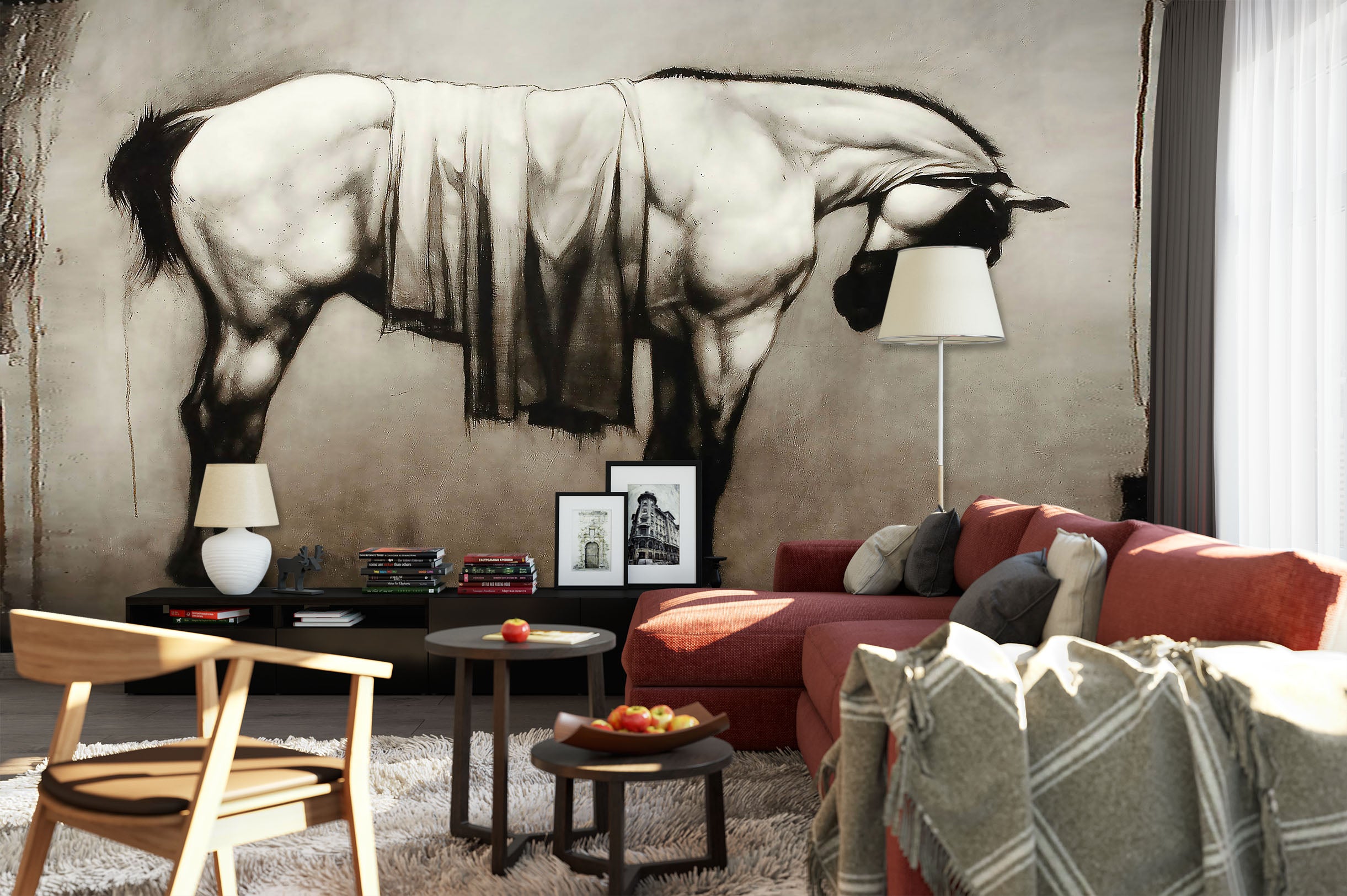3D Sketch Horse 1414 Wall Murals