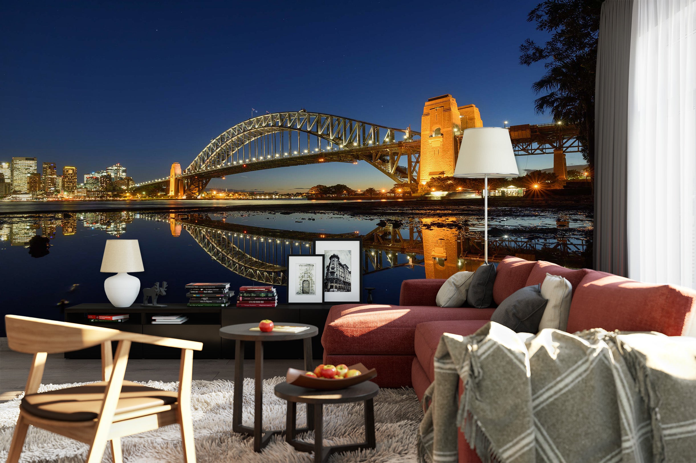 3D Night View Bridge 1468 Wall Murals