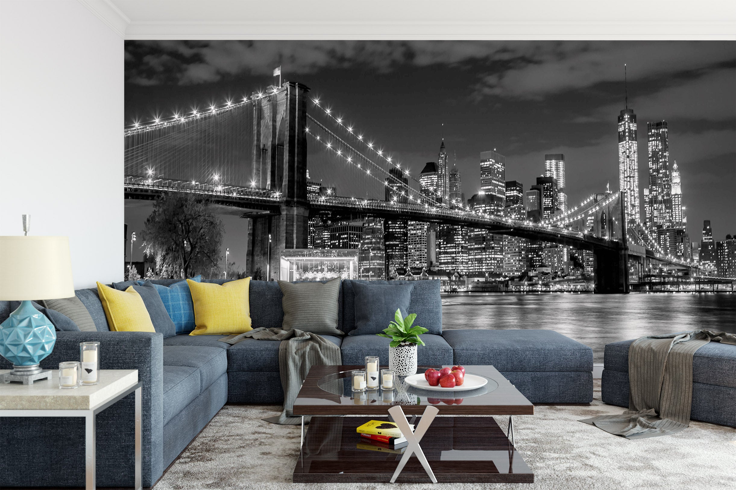 3D New York Bridge 1452 Wall Murals