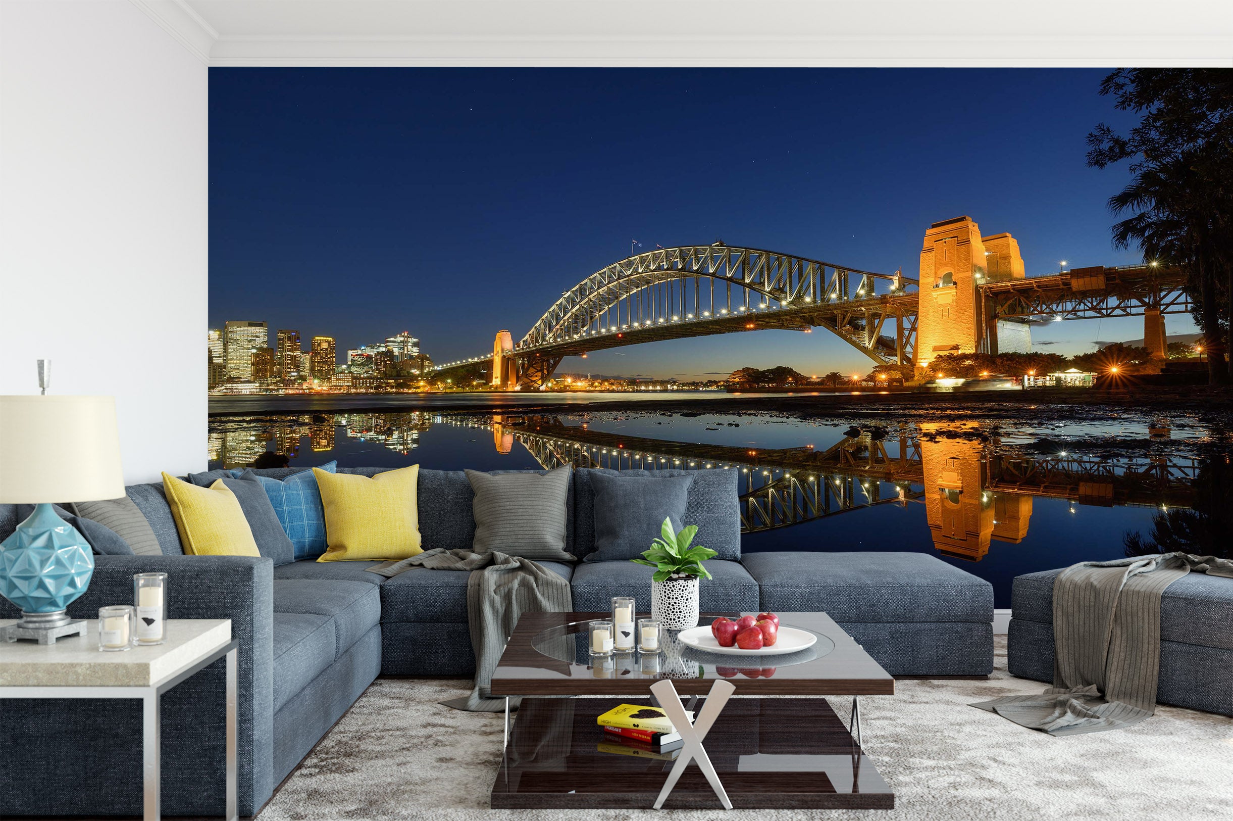 3D Night View Bridge 1468 Wall Murals