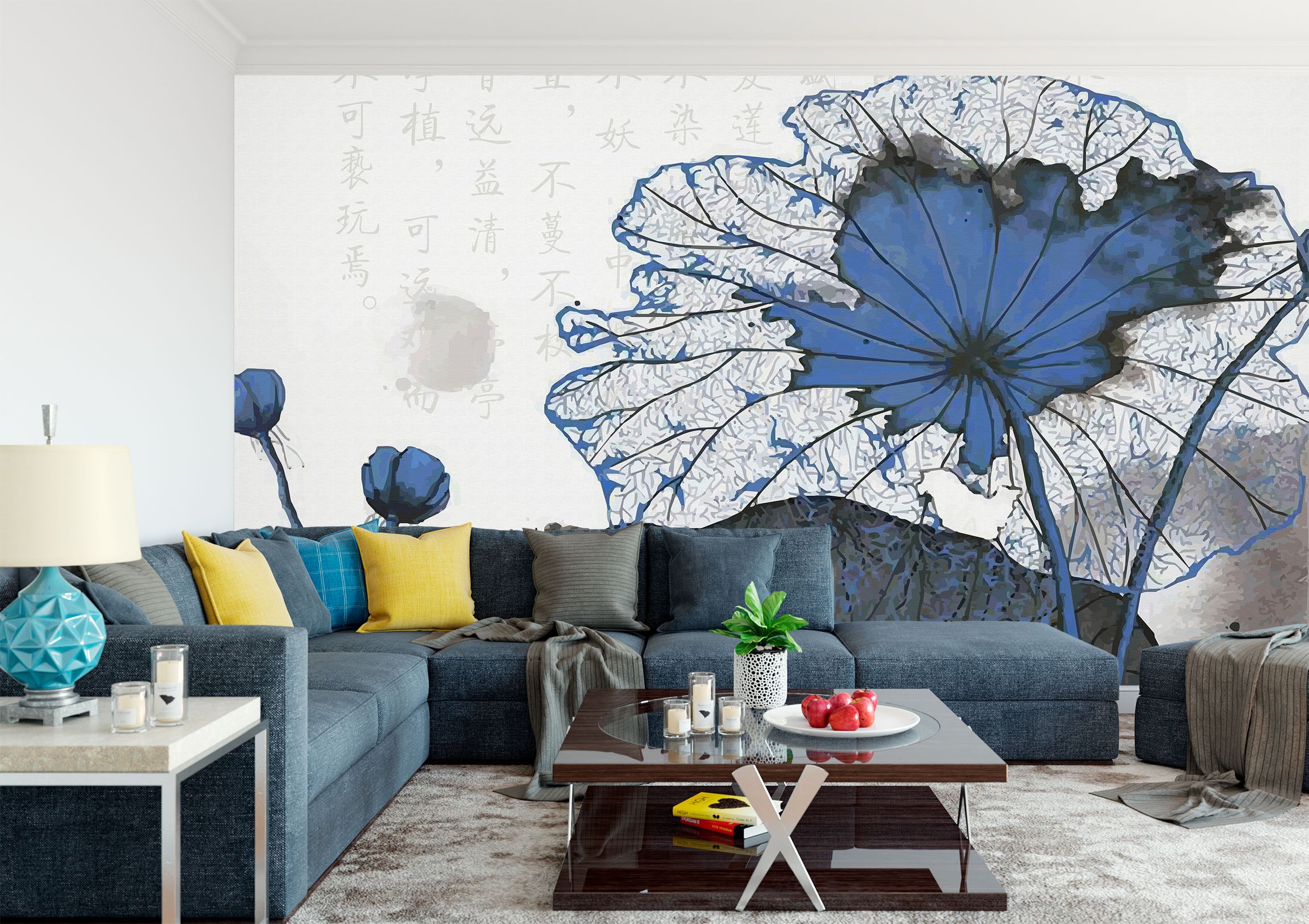 3D Sketch Lotus 1588 Wall Murals