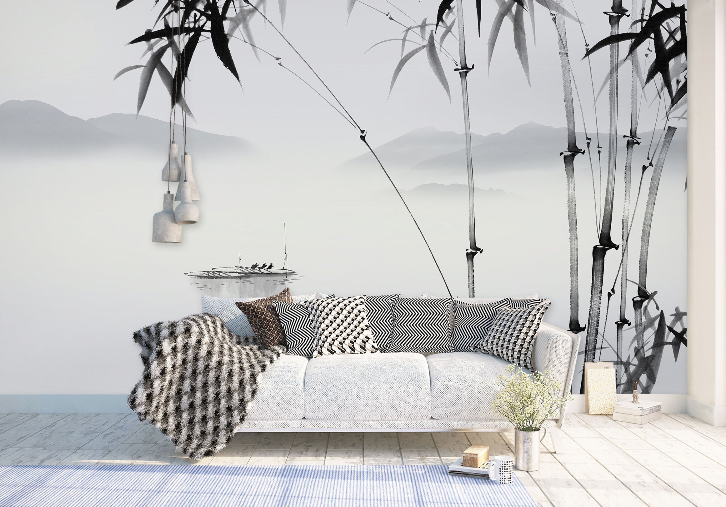 3D Bamboo Forest Flying Bird 1627 Wall Murals